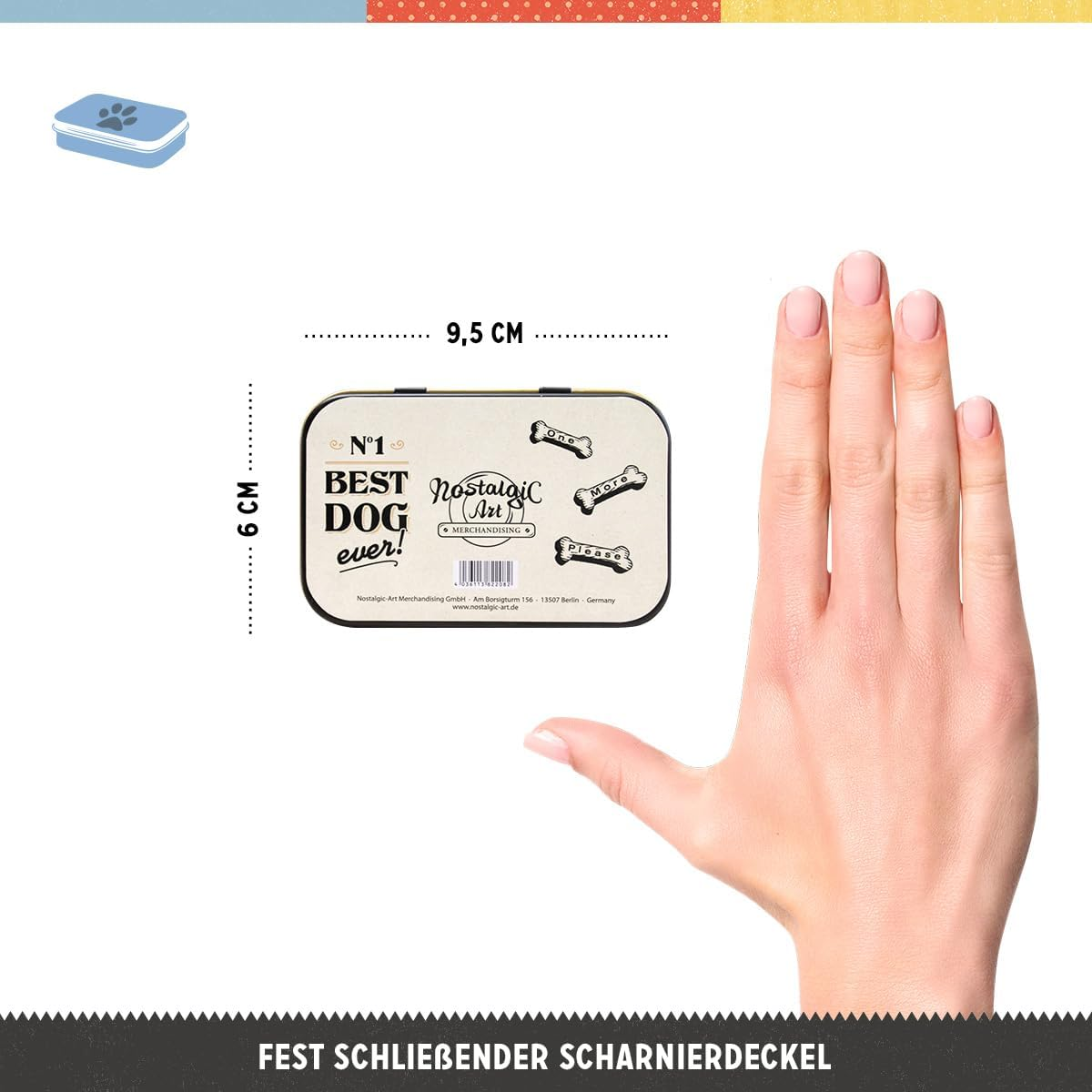 Nostalgic-Art Retro Good Girl Treats - Gift Idea for Dog Owners, Dog Treat Tin, Vintage Design, 6 X 9.5 X 2 Cm image number 4