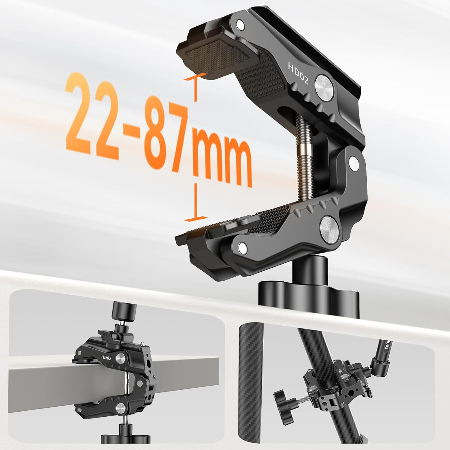 ULANZI HD02 10" Camera Magic Arm Super Clamp Kit with 360&deg; Ball Head,Heavy-Duty Super Clamp,6.6Lbs Load, 1/4"-20 & 3/8"-16 Mount, ARRI Pins, NATO Rail Articulating Friction Arm for Dslr/Monitor/Light image number 2