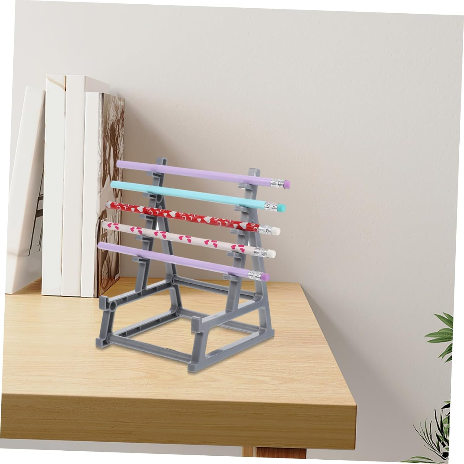 FOYTOKI Barbell Pen Holder for Office Desk Decor for Men Dumbbell Rack Bar Holder for Weightlifting Gym Decor Barbell Socket Dumbbell Storage Rack Gym Accessories Desk Accessories image number 5