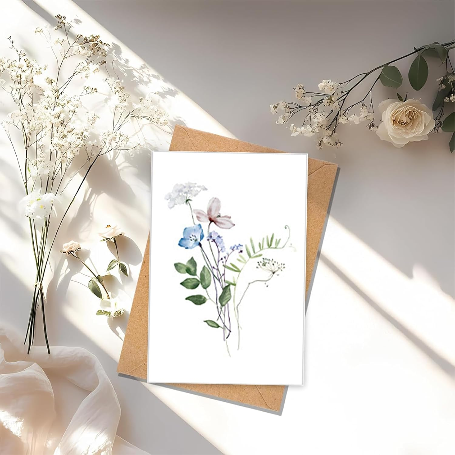 Yeanifeana 40 Pack Blank Cards, Elegant Floral Greeting Cards with Rustic Envelopes, All-Occasion Greeting Cards for Weddings Birthdays Thank You, Blank Cards Design Stationery Set image number 6