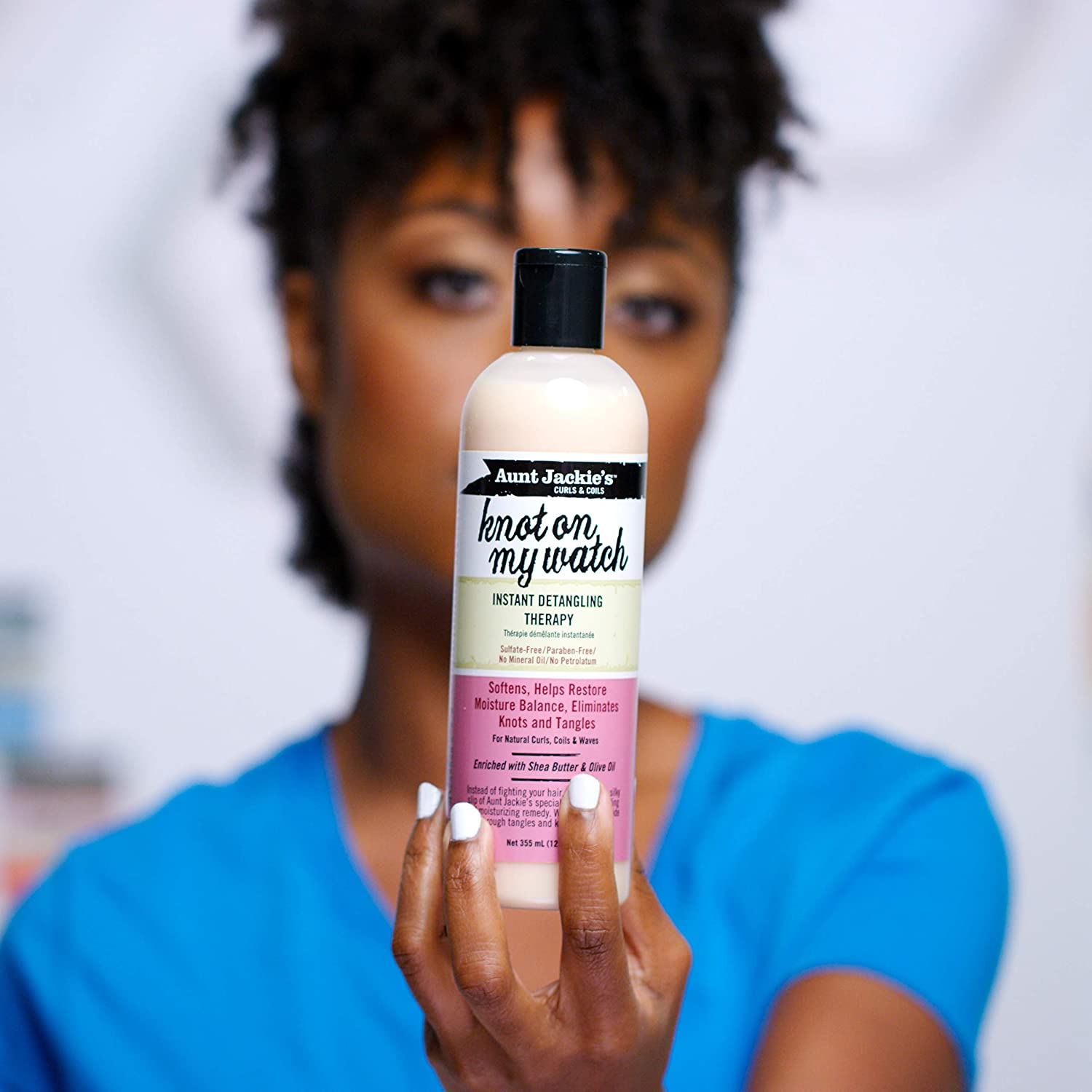 Aunt Jackie'S Curls and Coils Knot on My Watch Instant Hair Detangling Therapy for Natural Curls, Coils and Waves, Enriched with Shea Butter, 16 Oz image number 4