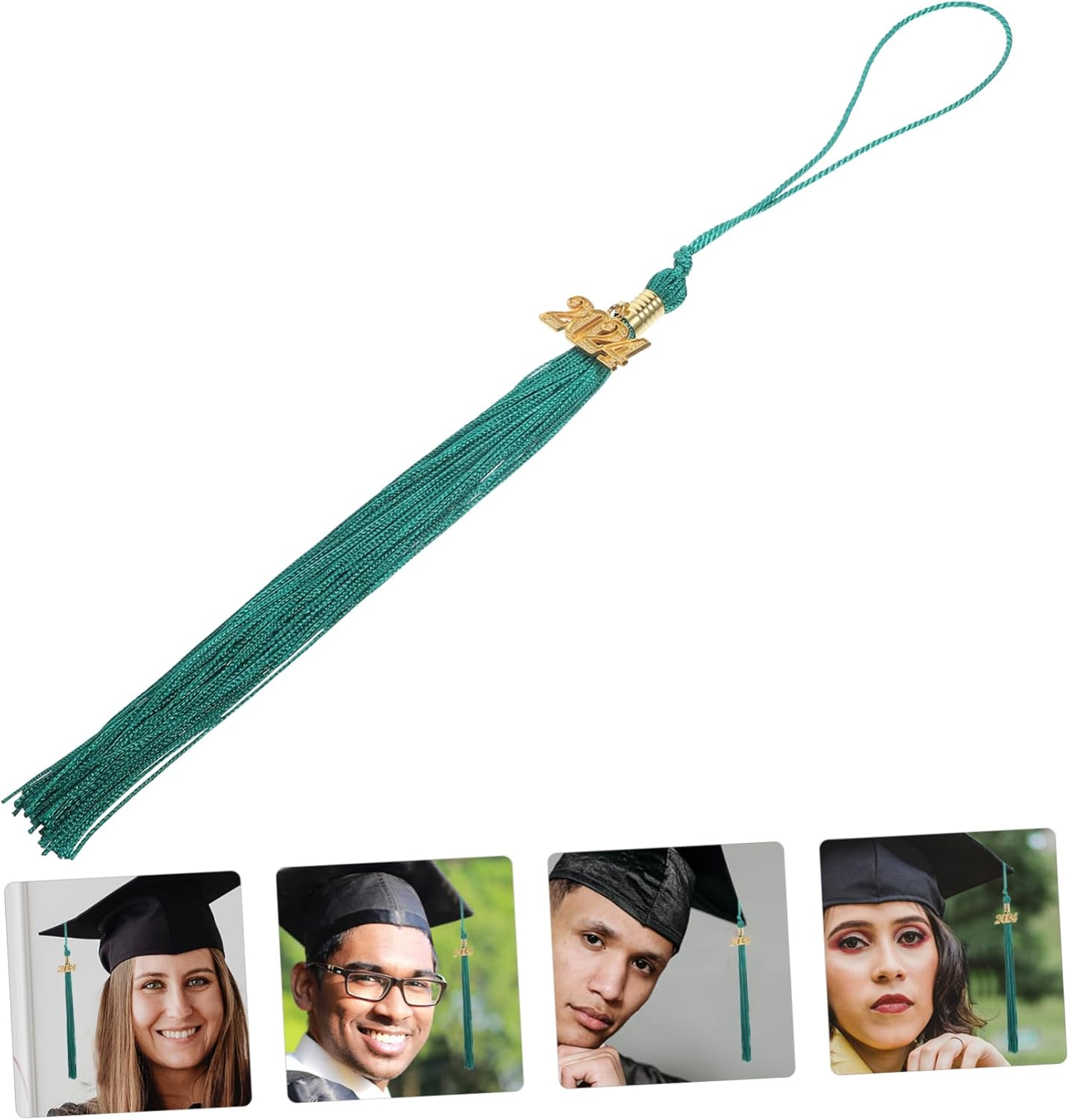 Graduation Hat Tassels Set 08 Green Graduation Hat Accessories for Ceremony 4Pcs image number 6