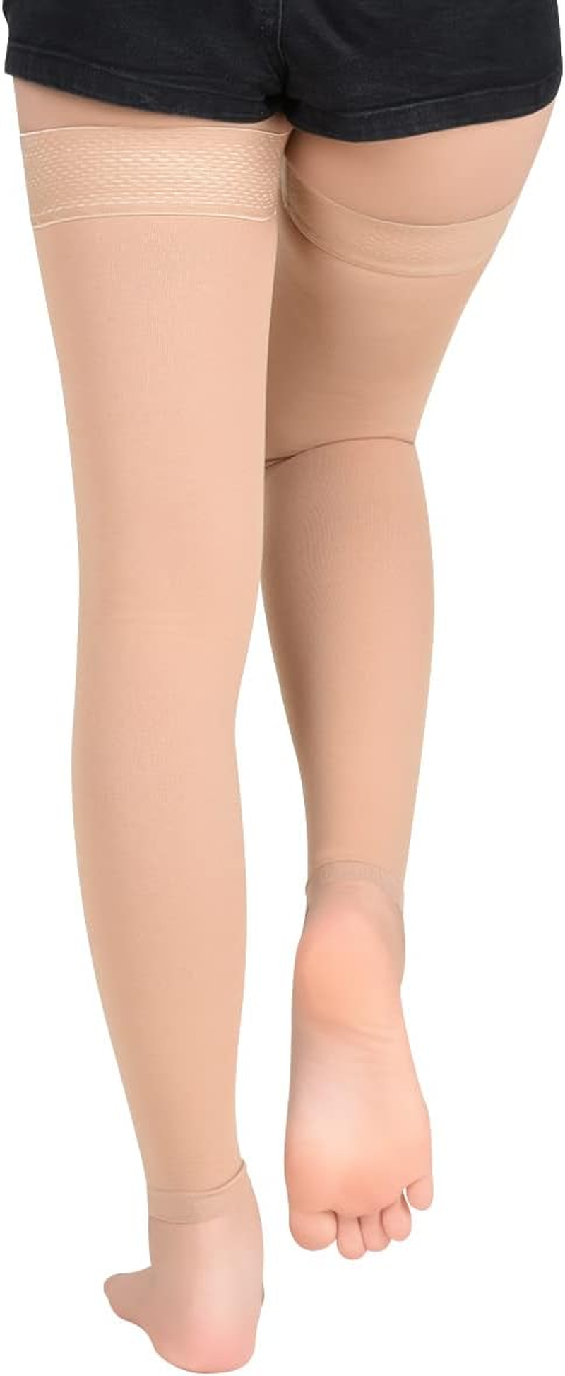 Medical Thigh High Compression Stockings Socks 15-20 Mmhg for Women & Men Firm Suppport Circulation with Silicone Dot Band image number 6