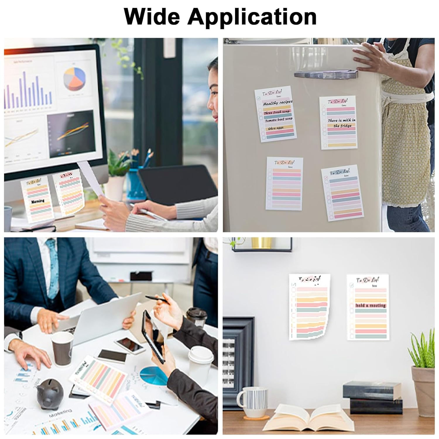 YQQZQ Do List Notepad,4 Packs 240 Sheets Colorful Design Daily Memo,Easy to Write and Read Do List Notes,Good Helper for Student Houseworker Secretary image number 2