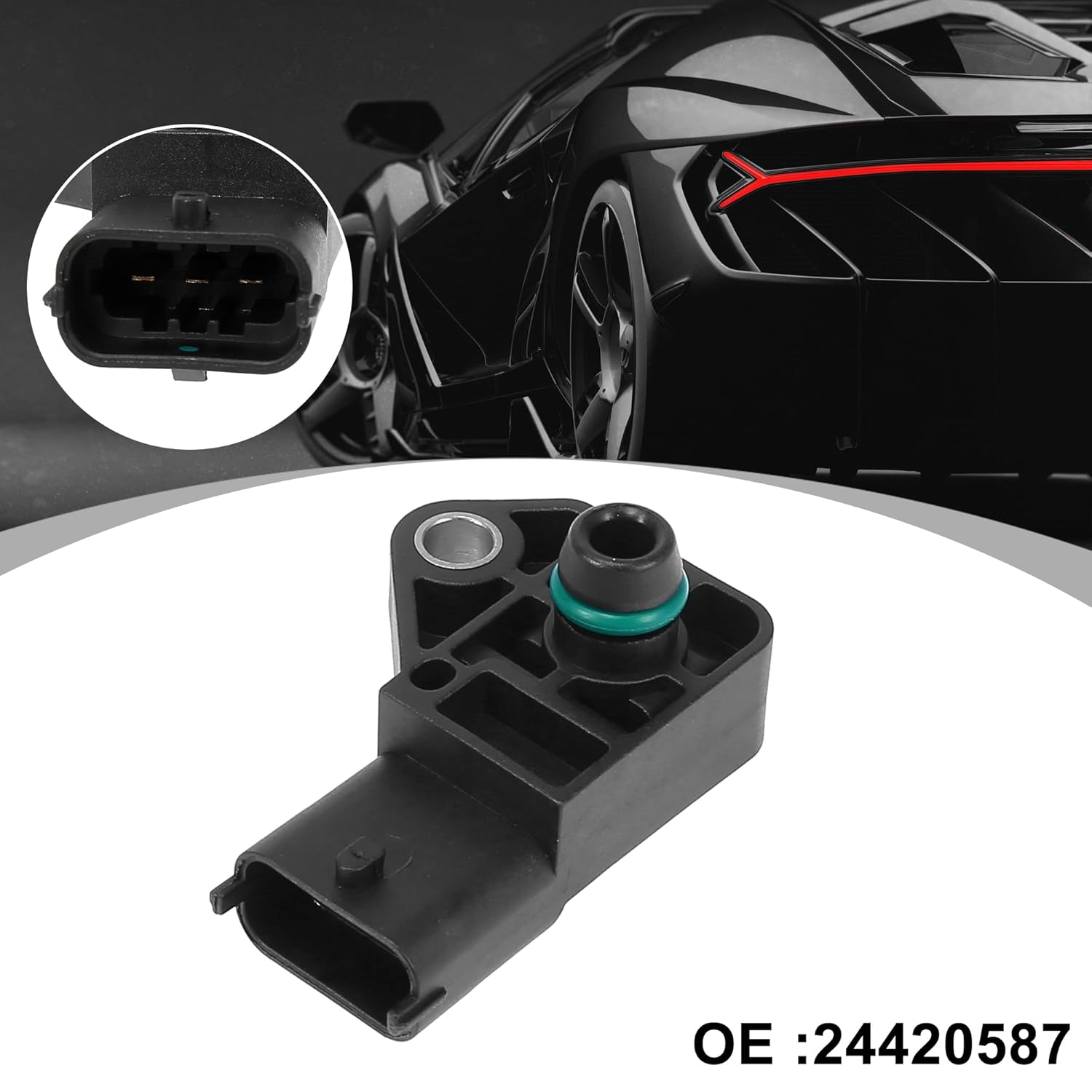 X AUTOHAUX MAP Manifold Absolute Pressure Sensor Air Intake Switch Replacement for Saab 9-3 9-4X for Cadillac CTS 0261230101 12575467 Plastic