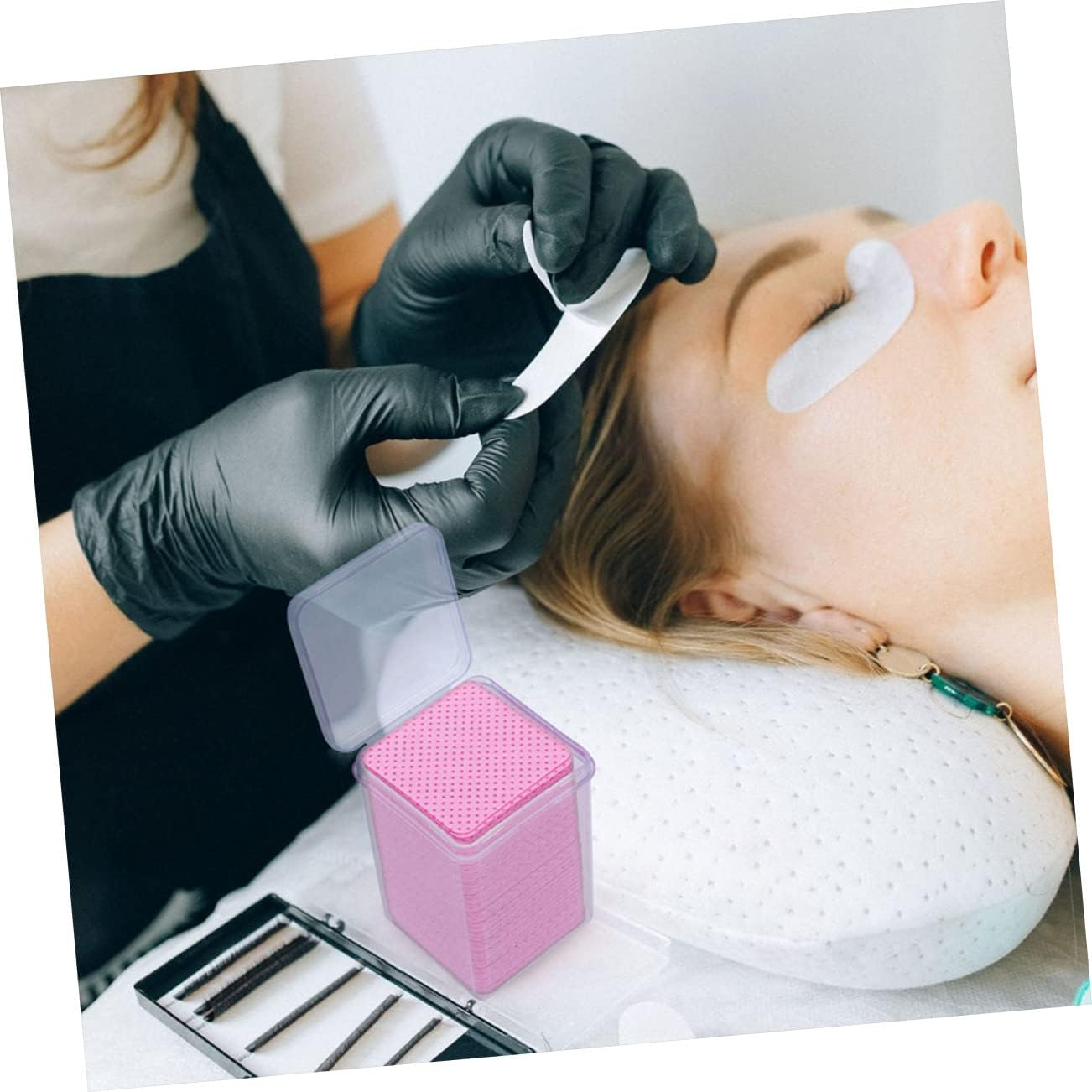 Minkissy 800Pcs Salon Glue Bottle Cleaning Wipes Makeup Lash Extension Remover Pads image number 6