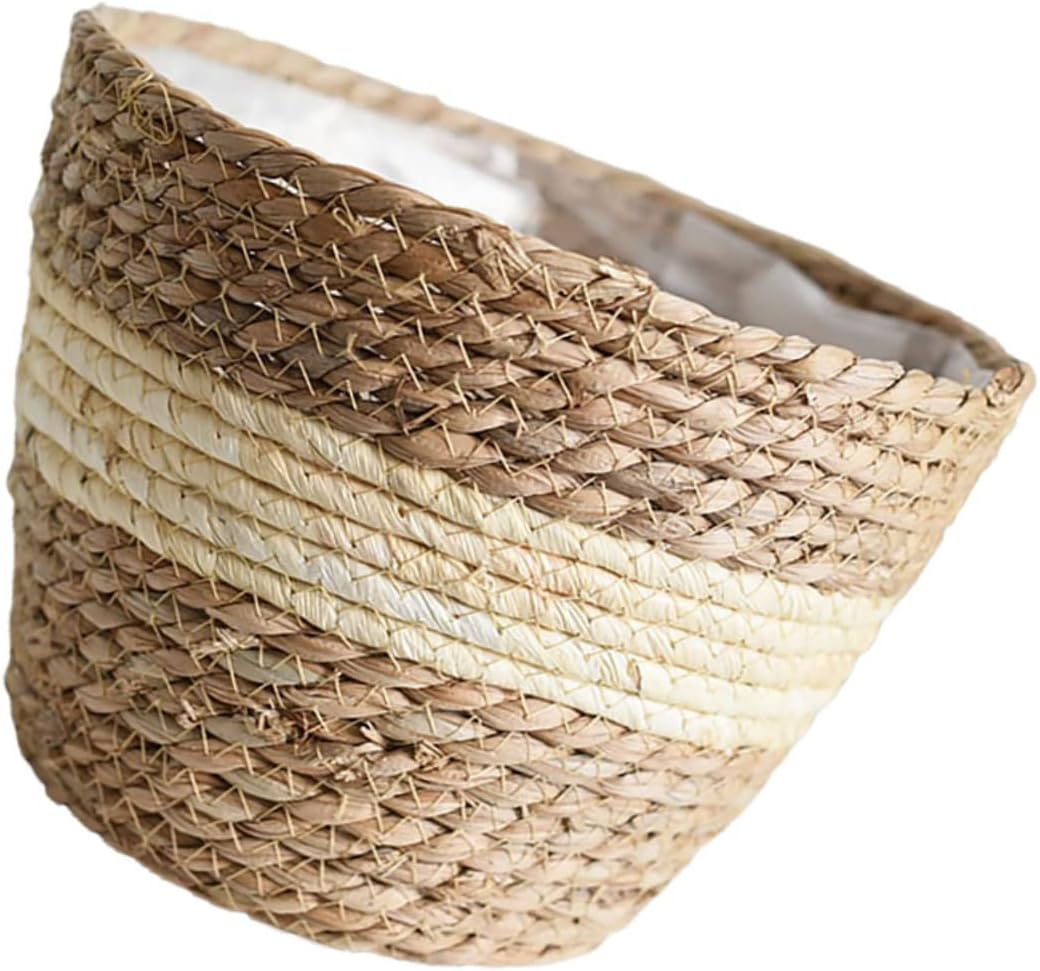 OFFSCH Woven Flower Basket Handmade in Natural Straw for Pastoral Wedding Decorations and Garden Plant Arrangements Versatile Storage for Sewing Gardening Supplies image number 6