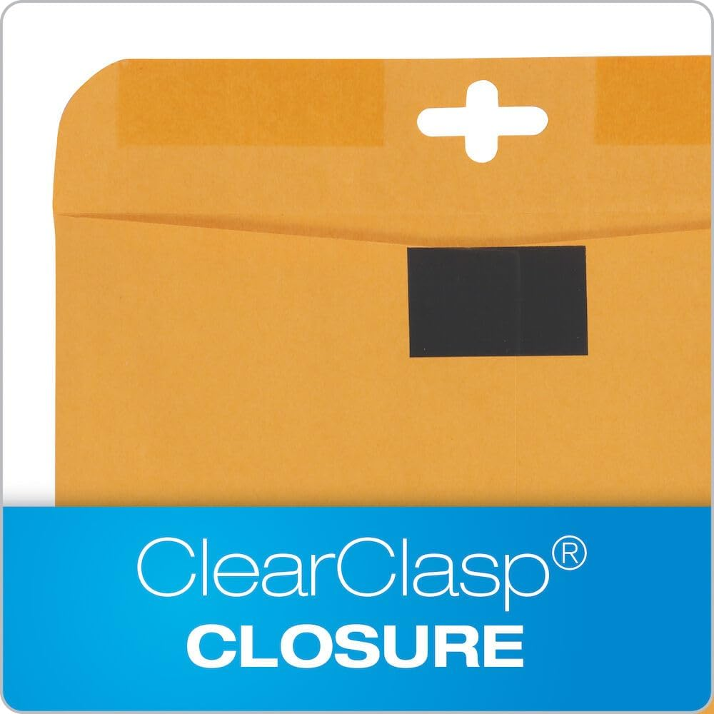 Quality Park Postage Saving Clearclasp Kraft Envelope, 97, Cheese Blade Flap, Clearclasp Closure, 10 X 13, Brown Kraft, 100/Box image number 6
