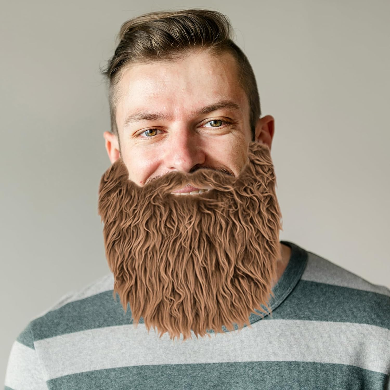 Lopsity Fake Beard Costume Men'S Beard with Adjustable Band Cosplay Halloween Fake Beard Facial Hair for Costume Party (3COLOR) image number 3