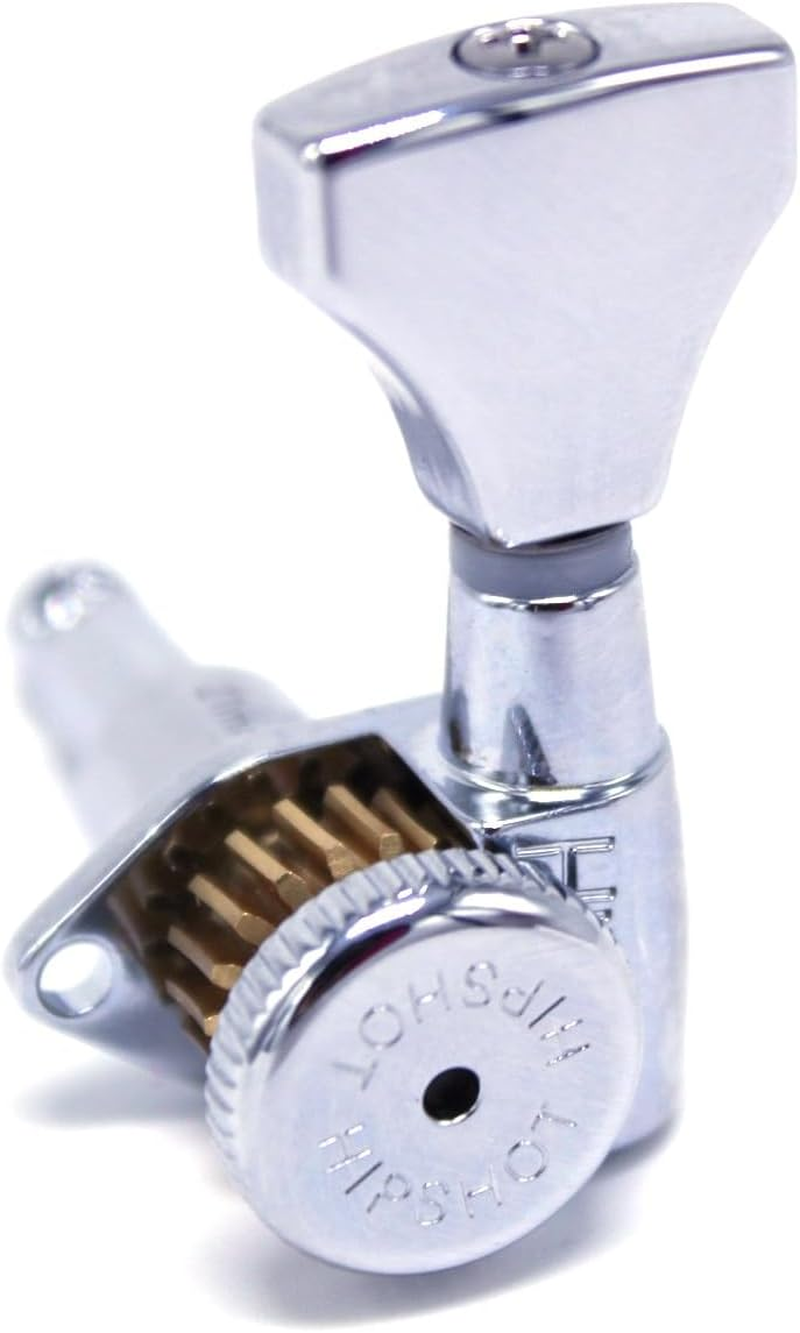Hipshot 6GLO Grip-Lock Locking Guitar Tuning Machines 3+3 Chrome image number 2