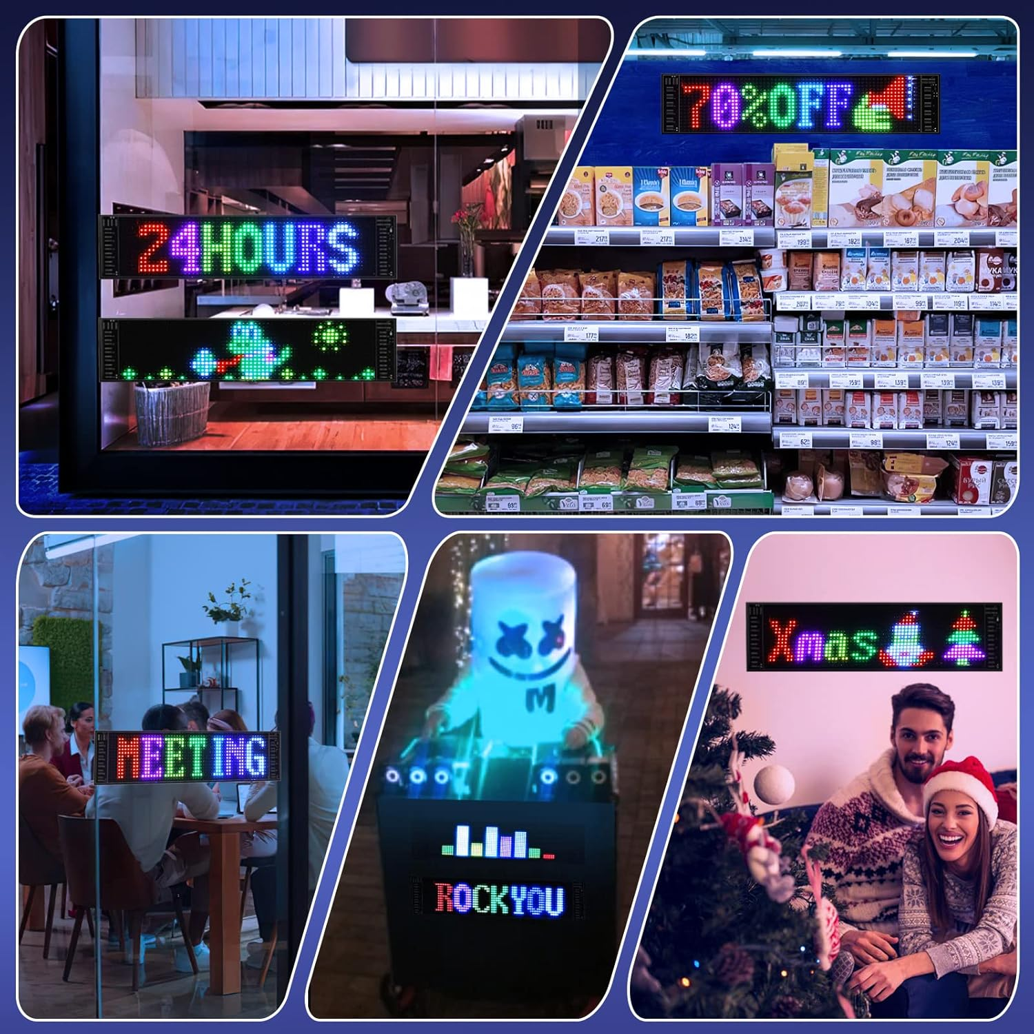 VDIKKS LED Car Sign, Programmable LED Matrix Panel FPCB Flexible Screen Display Animation Message Scrolling Sign APP Control for Cars, Shop, Bar, Party Festival 14.6"X3.6" - 14.6"X3.6" image number 4