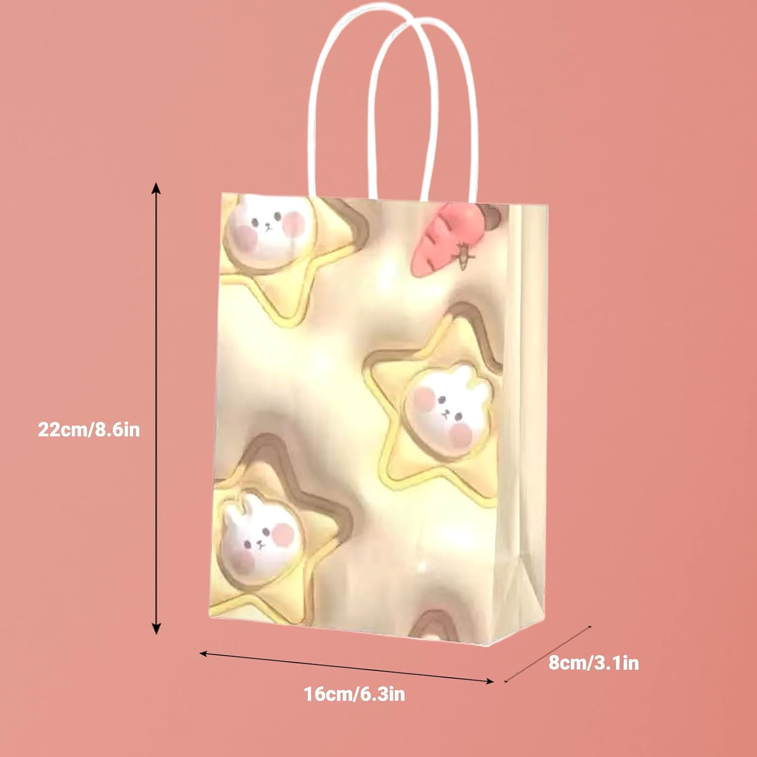 Yzxluhhh 12-Pack Party Gift Bags with Handles,Cute Cat Paw & Bunny Patterns, Stylish Paper Bags for Kids' Birthdays, Weddings & Favors. Perfect for Boys & Girls, Great for Any Celebration image number 1