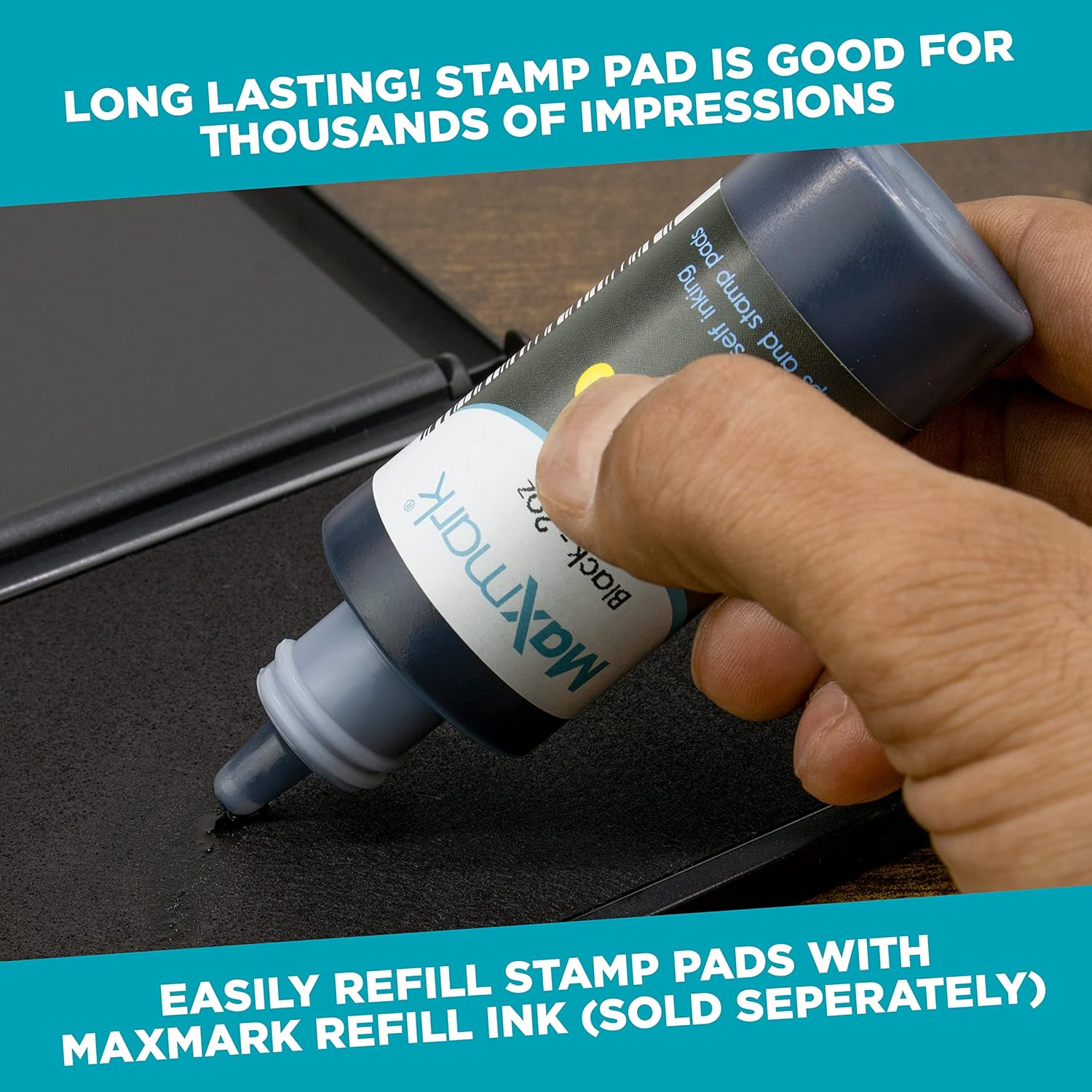 Maxmark Large Dry Stamp Pad - 2-3/4" by 4-1/4" - Premium Quality Felt Pad