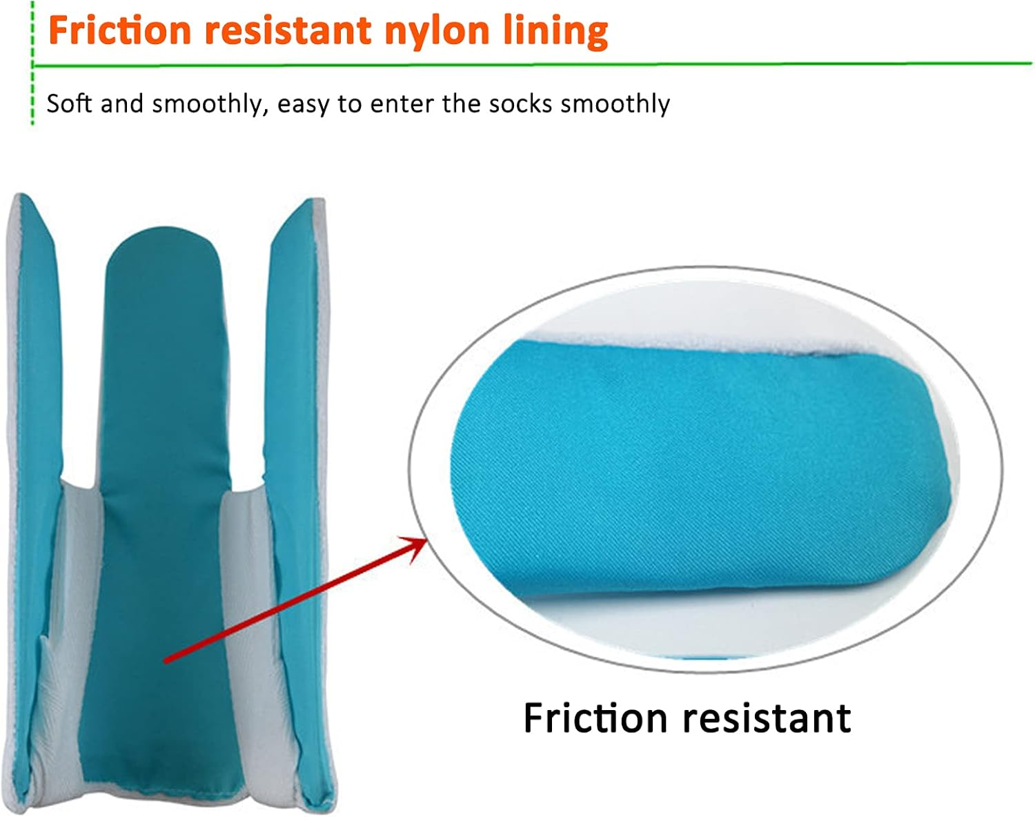 Sock Aid - Sock Aid Device for Seniors, Disabled, Pregnant - Sock Helper Aide Tool - Sock Assistant Device No Bending (Blue and White) image number 2