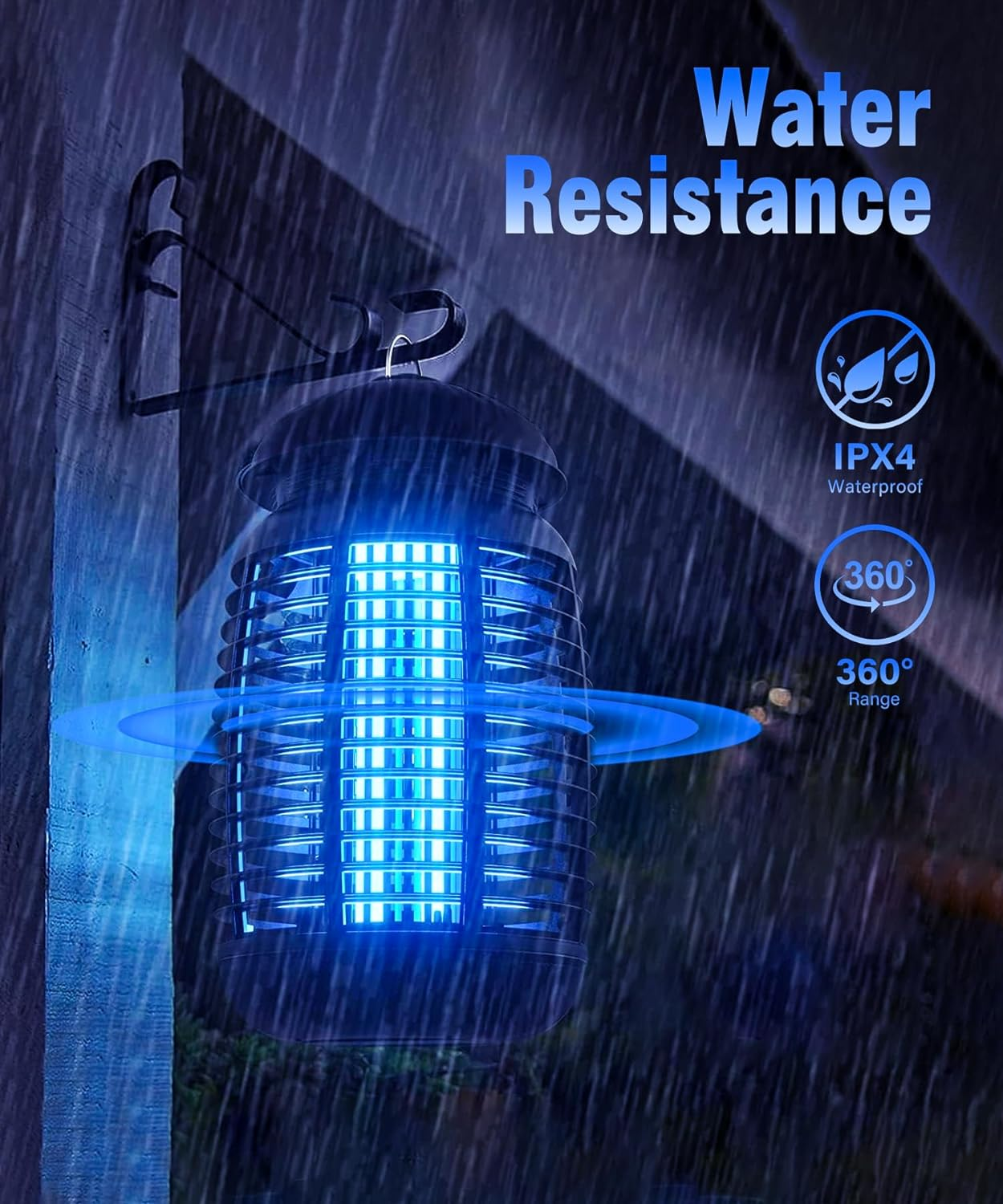 Bug Zapper Electric Fly Trap, Mosquito Zapper 4200V Fly Repellent, Mosquito Killer Indoor Bug Trap, Insect Mosquitoes Trap Lamp, Outdoor Bug & Mosquito Zapper Waterproof for Garden & Camp image number 2