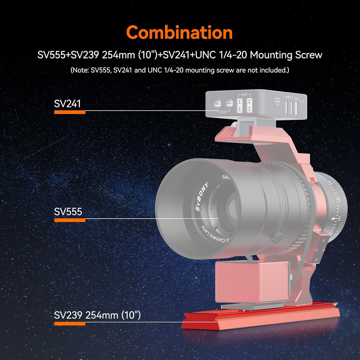 SVBONY SV239 Dovetail Plate 254Mm 10 Inch Dual-Sided Dovetail for SV555 APO, Compatible with Vixen Synta Telescope Mounts and Arca Swiss Photography Saddles, Telescope Accessories image number 5