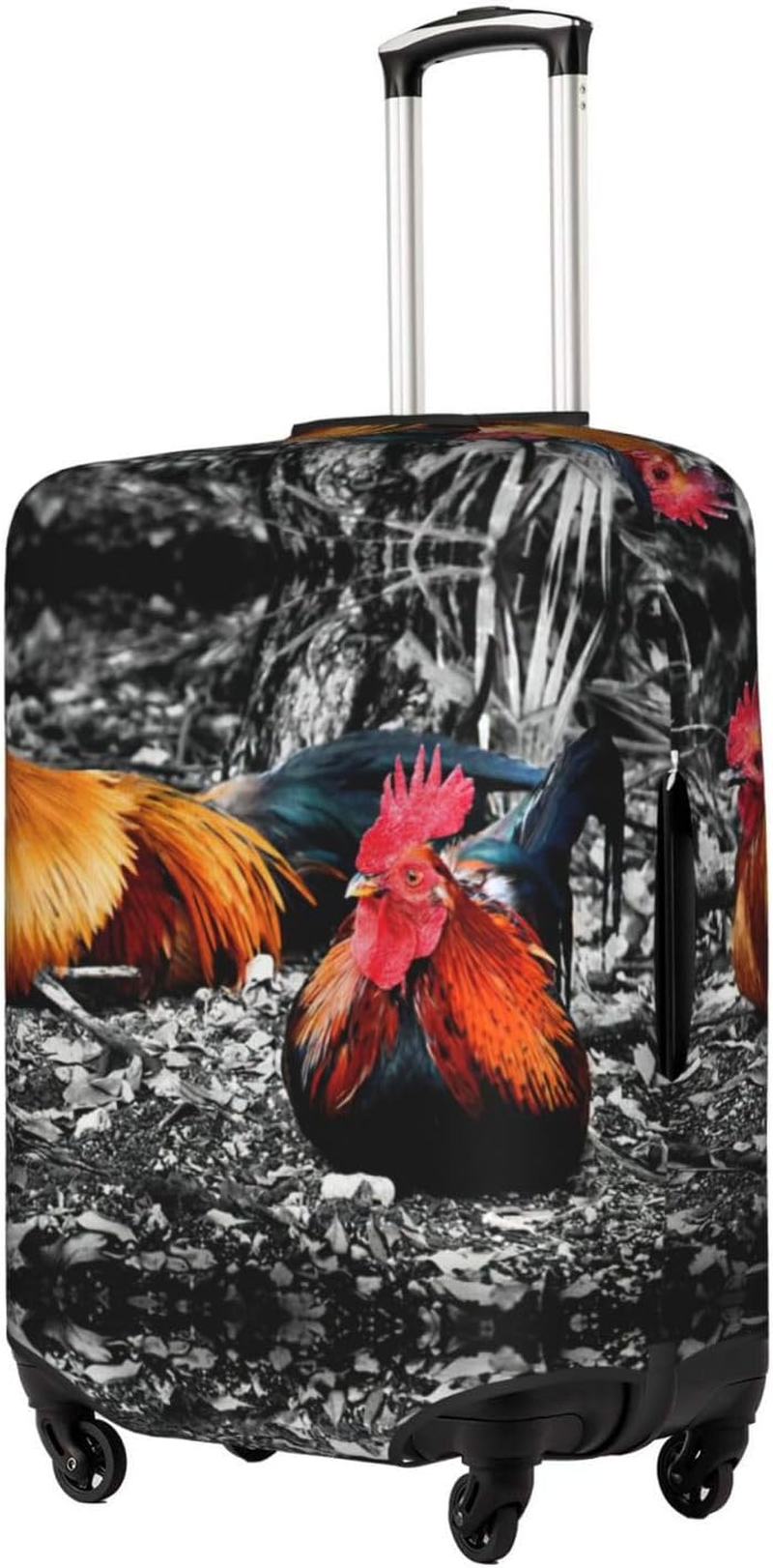 Odddot Chicken Rooster Print Travel Luggage Cover,Suitcase Protector Cover, Washable Baggage Covers,For 18-32 Inch Luggage, Chicken Rooster, Large image number 2