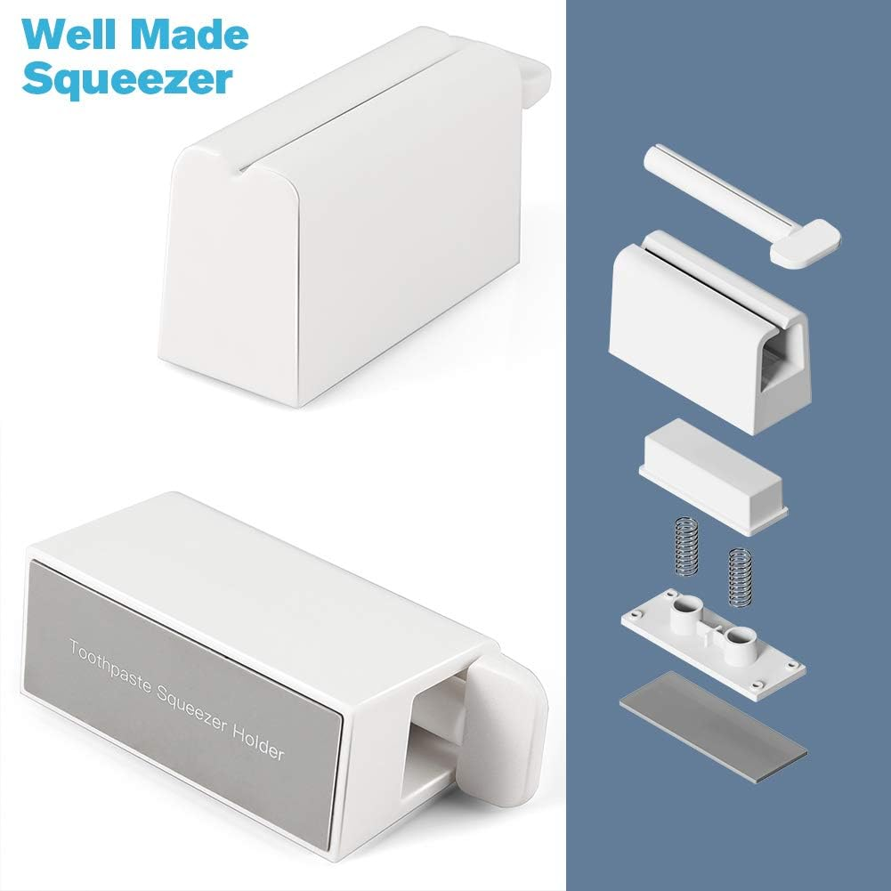 BEZOX Set of 2 Minimalist Toothpaste Tube Roller Squeezers, ABS Plastic, Eco-Friendly Manual Toothpaste Squeeze Dispenser - White image number 4