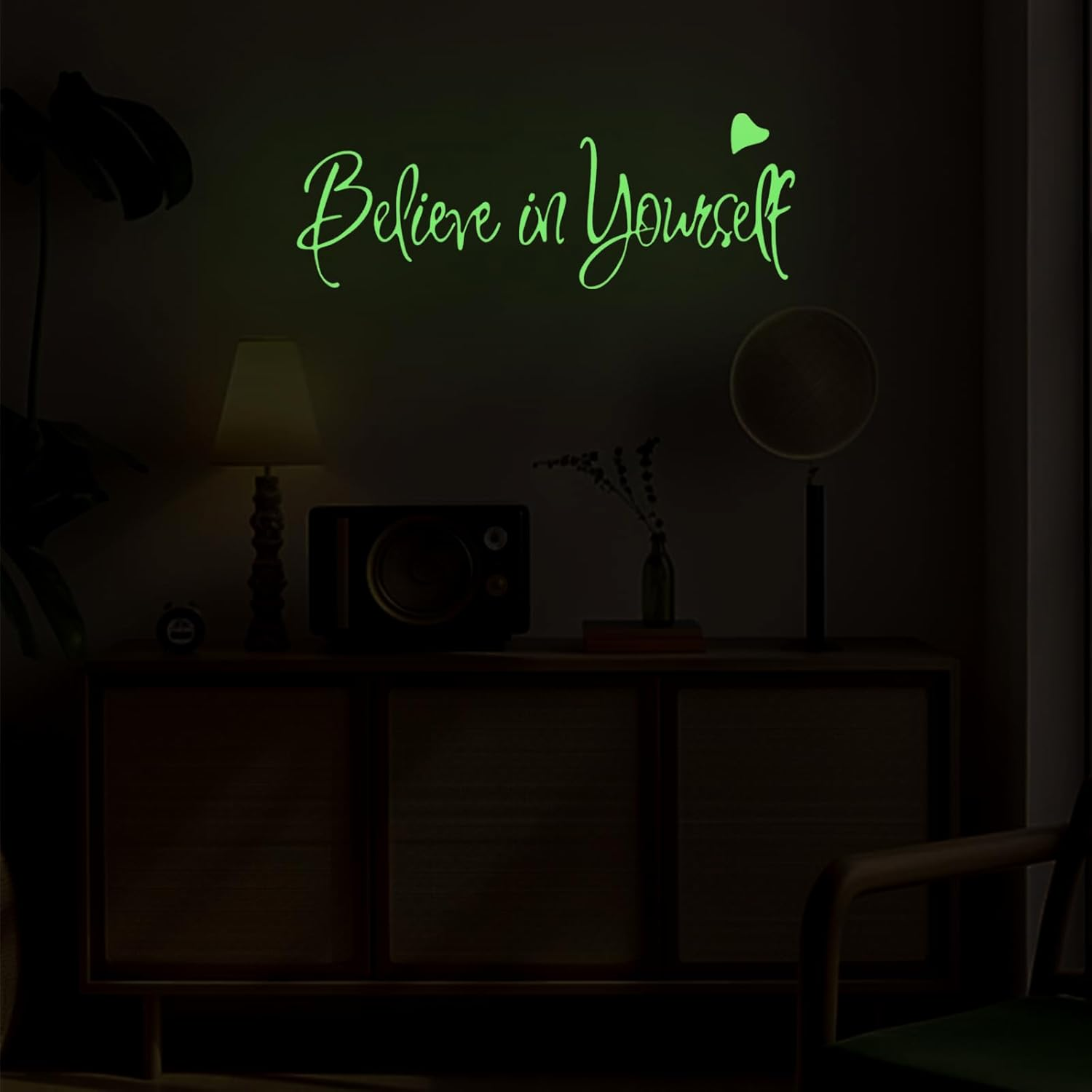 Sgphrzlt Glow in the Dark Believe in Yourself Wall Stickers, Self-Adhesive Inspirational Motivational Quotes Wall Sayings Decals Peel and Stick, Removable Positive Affirmations Decor for Office image number 1