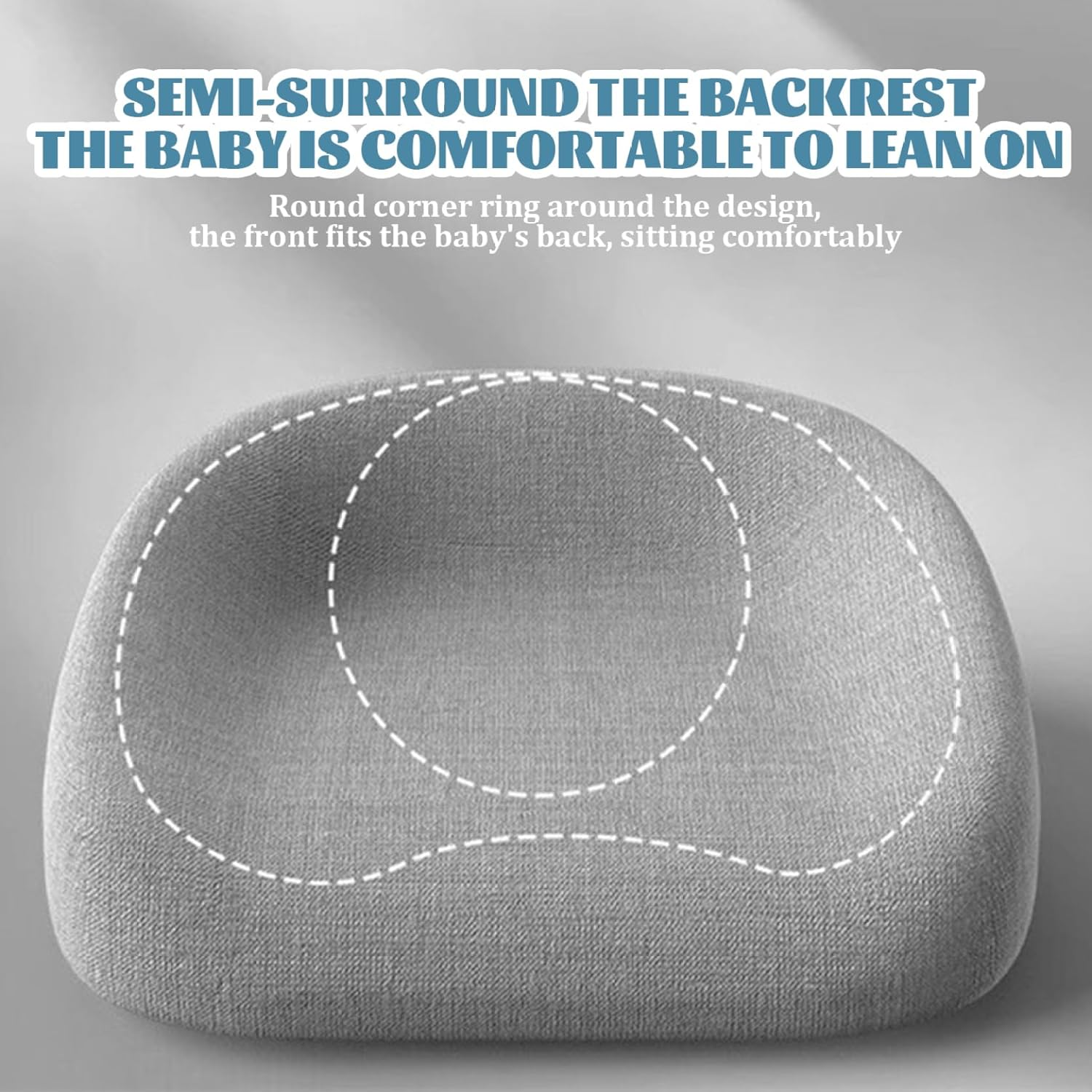 Toddler Booster Seat, Booster Seat for Table, Square Dismountable Booster Seat with Adjustable Safety Belts Non-Slip Reusable Children Booster Seat for Home, Restaurants, Theaters, Grey image number 4