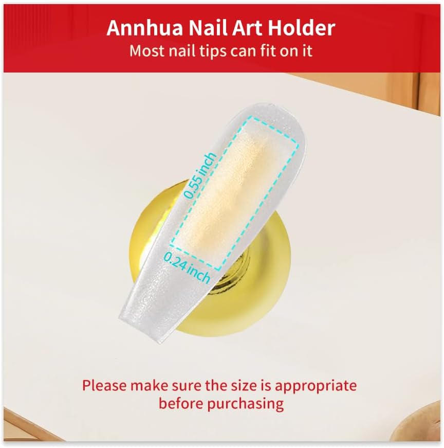 Annhua Nail Stand Acrylic Nail Design Practice Stands Magnetic Nails Holders, Nail Tip Holder for Nail Art Training Fingernail Display Stands Press on Nail Holder for Painting Nails- Silver image number 3