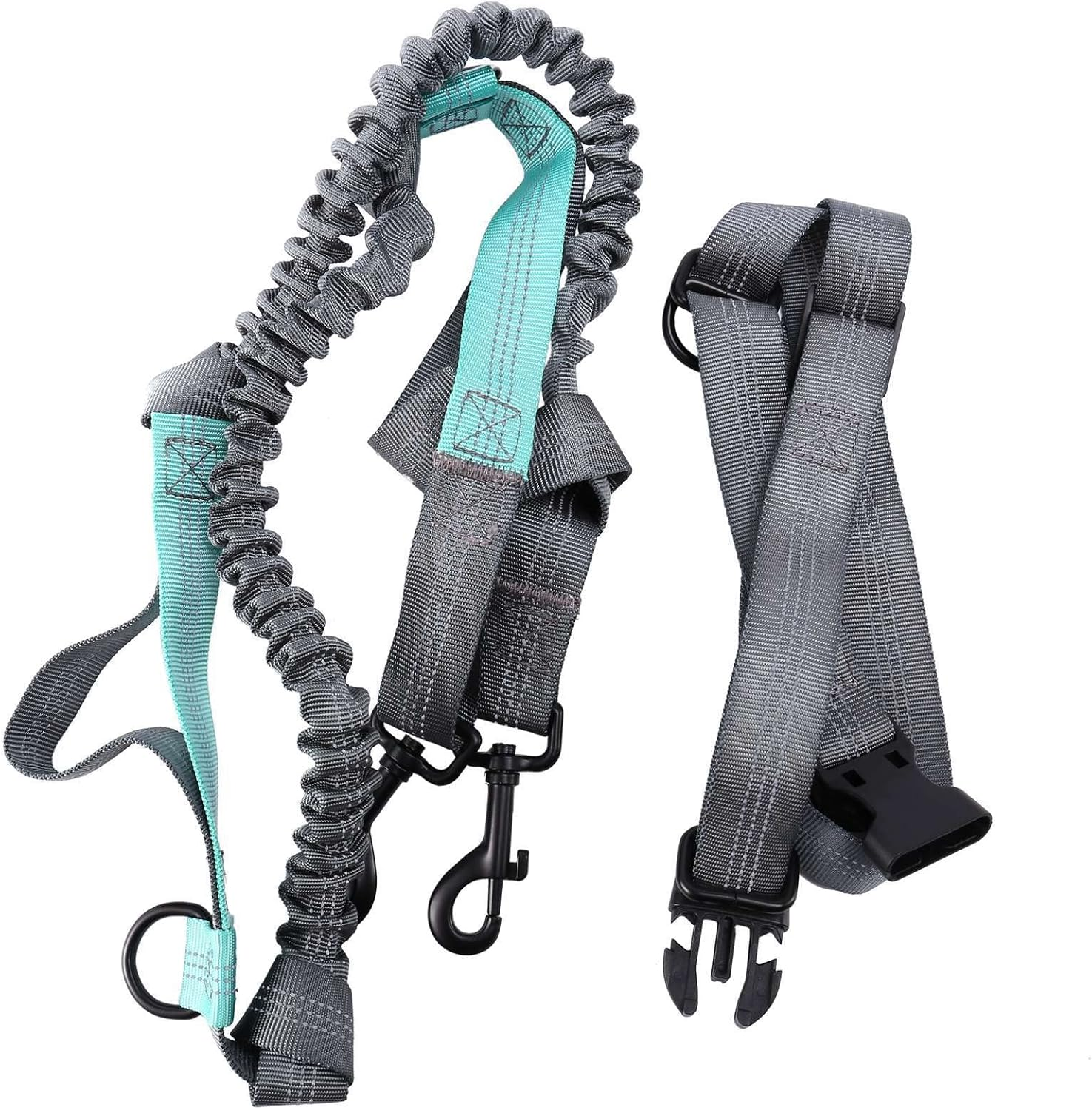 Voniecop 2X Hands Waist Dog Leash with Dual Bungees, Free Control for up to 150 Lbs, Durable Dual-Handle Bungee Leash image number 4