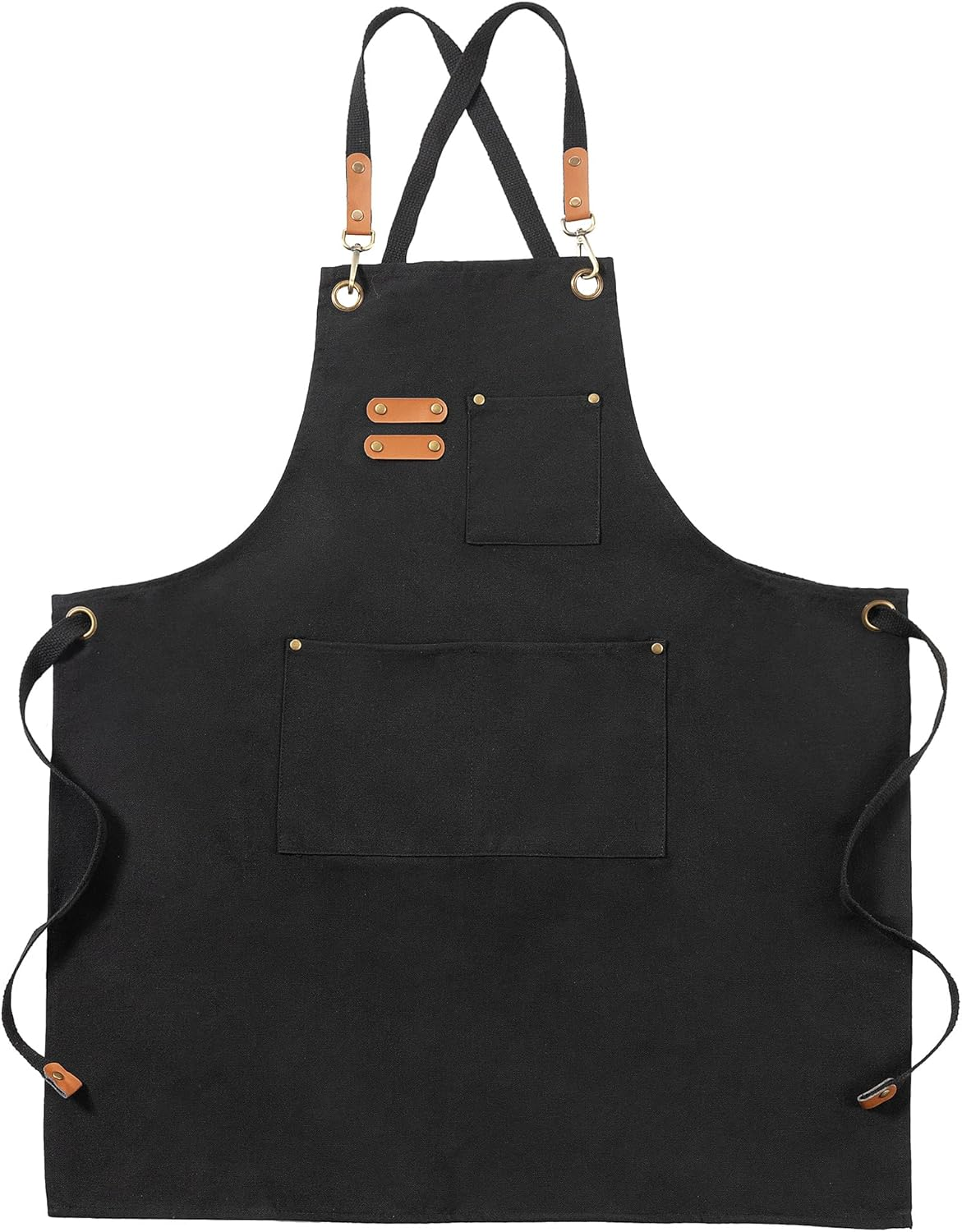 Canvas Aprons, Work Aprons for Men Women, Adjustable Chef Aprons with 3 Pockets, Apron for Servers Kitchen Artist Painting