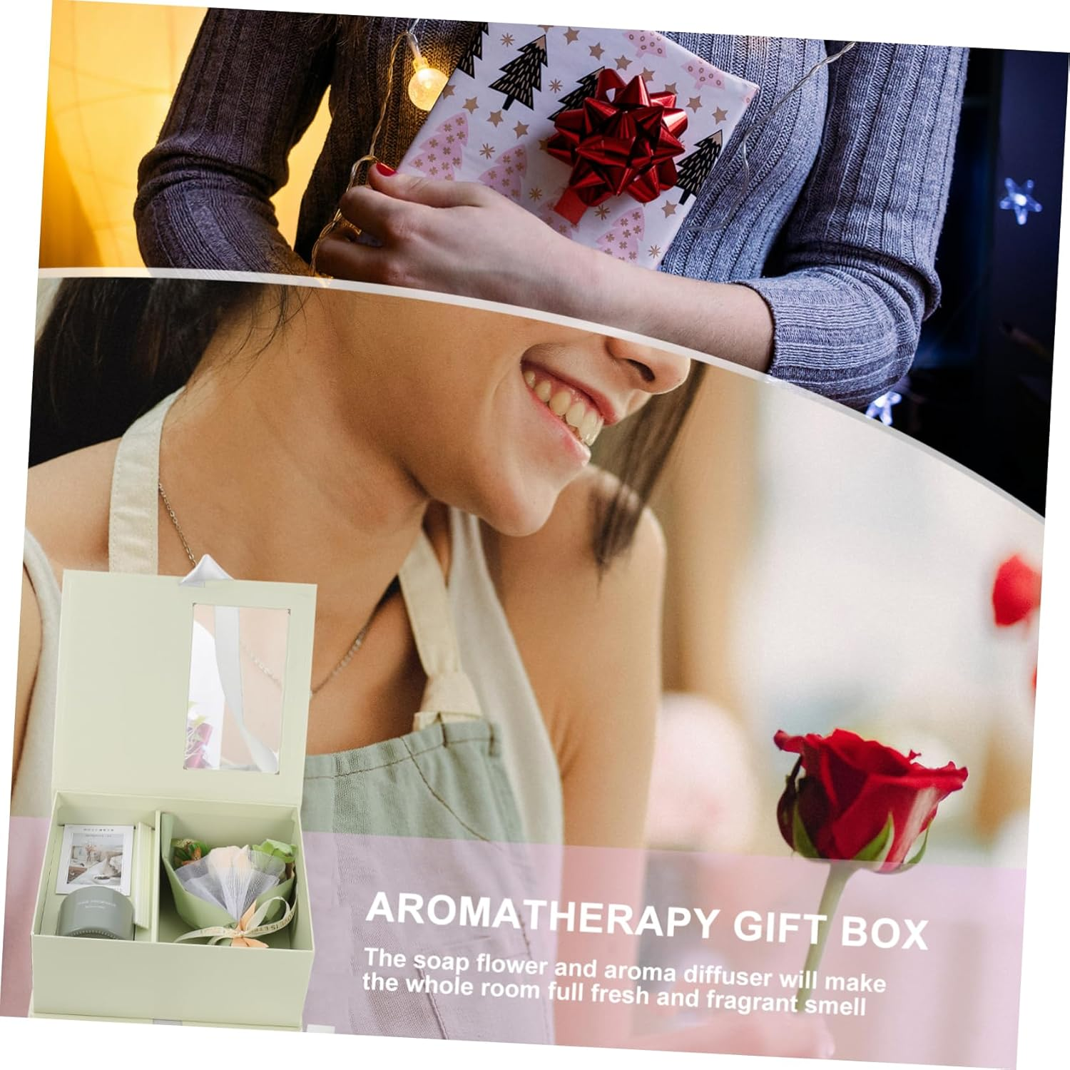 FOYTOKI Floral Soap Flower Box for Women Bath Decorative Soap Flower Box for Valentine'S Day image number 2