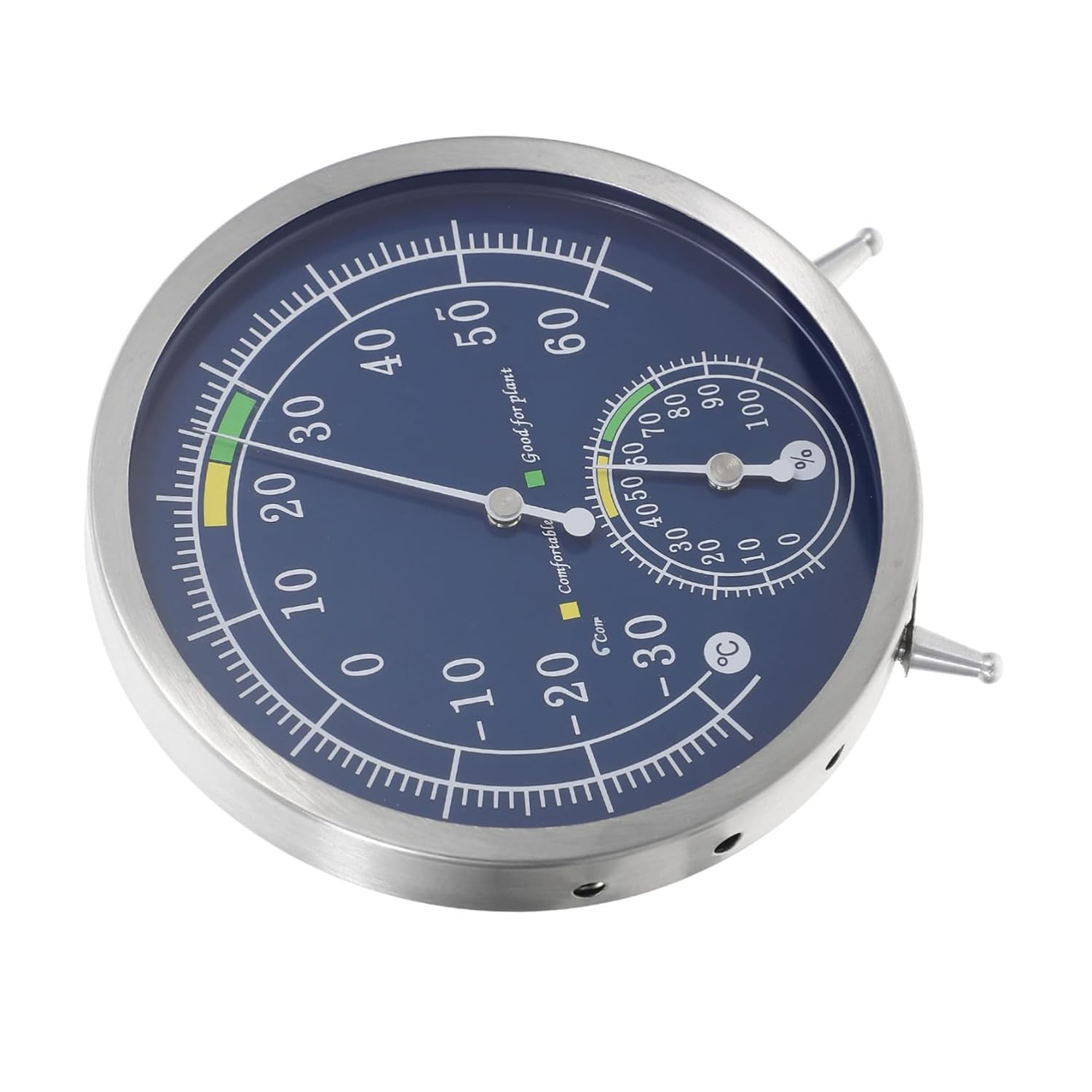 Jojofuny Analog Wall Hygrometer Stainless Steel Indoor Temperature Humidity Gauge with Dual Tabletop and Wall Mount for Accurate Home and Sauna Environment Monitoring image number 1