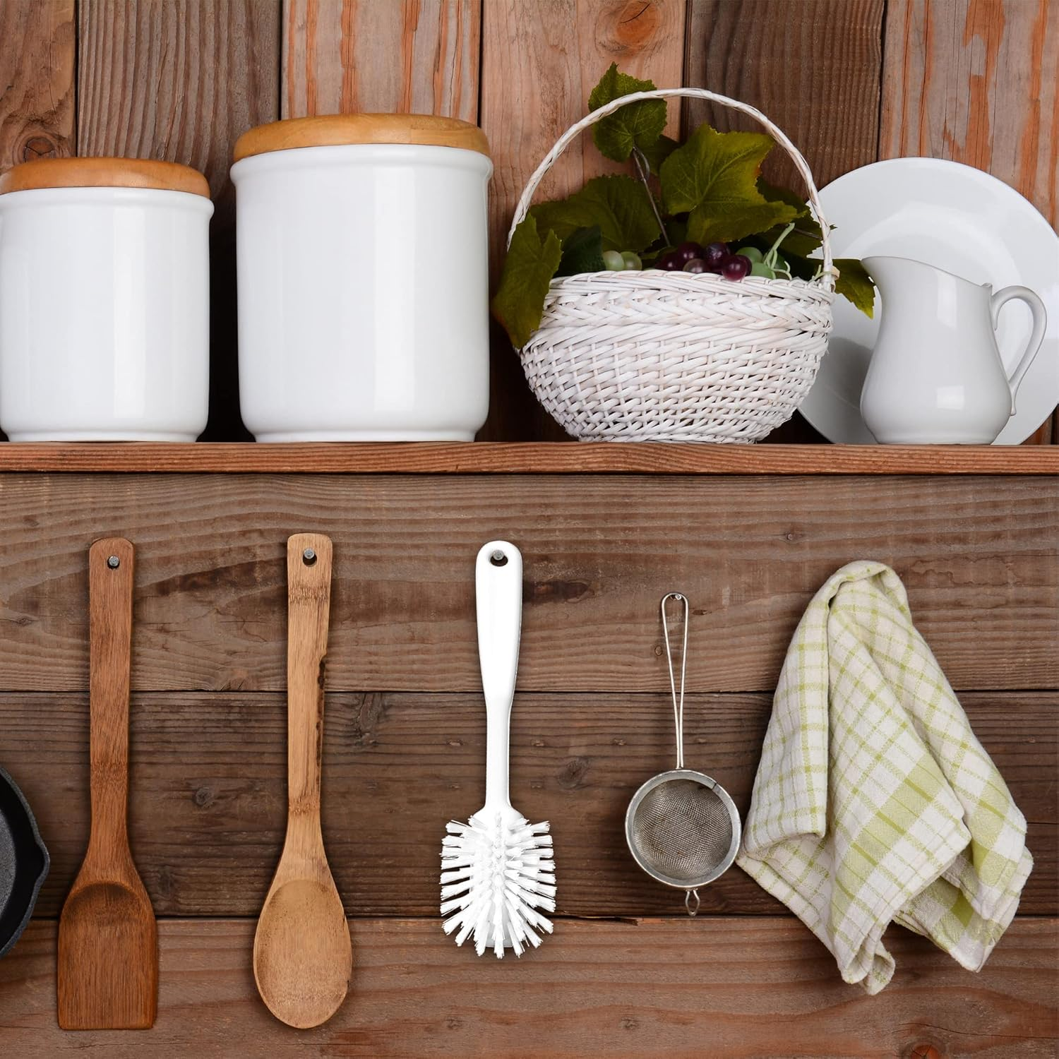 Kyowa Clean 42375 Kitchen Brush, White, Total Length 10.6 Inches (27 Cm), Vikan Dish Brush image number 2