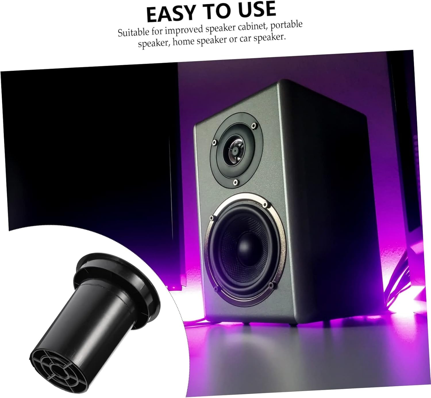 Beatifufu 5Pcs Speaker Subwoofer Port Tube Plastic Woofer Box Port Easy Install Stain Resistant