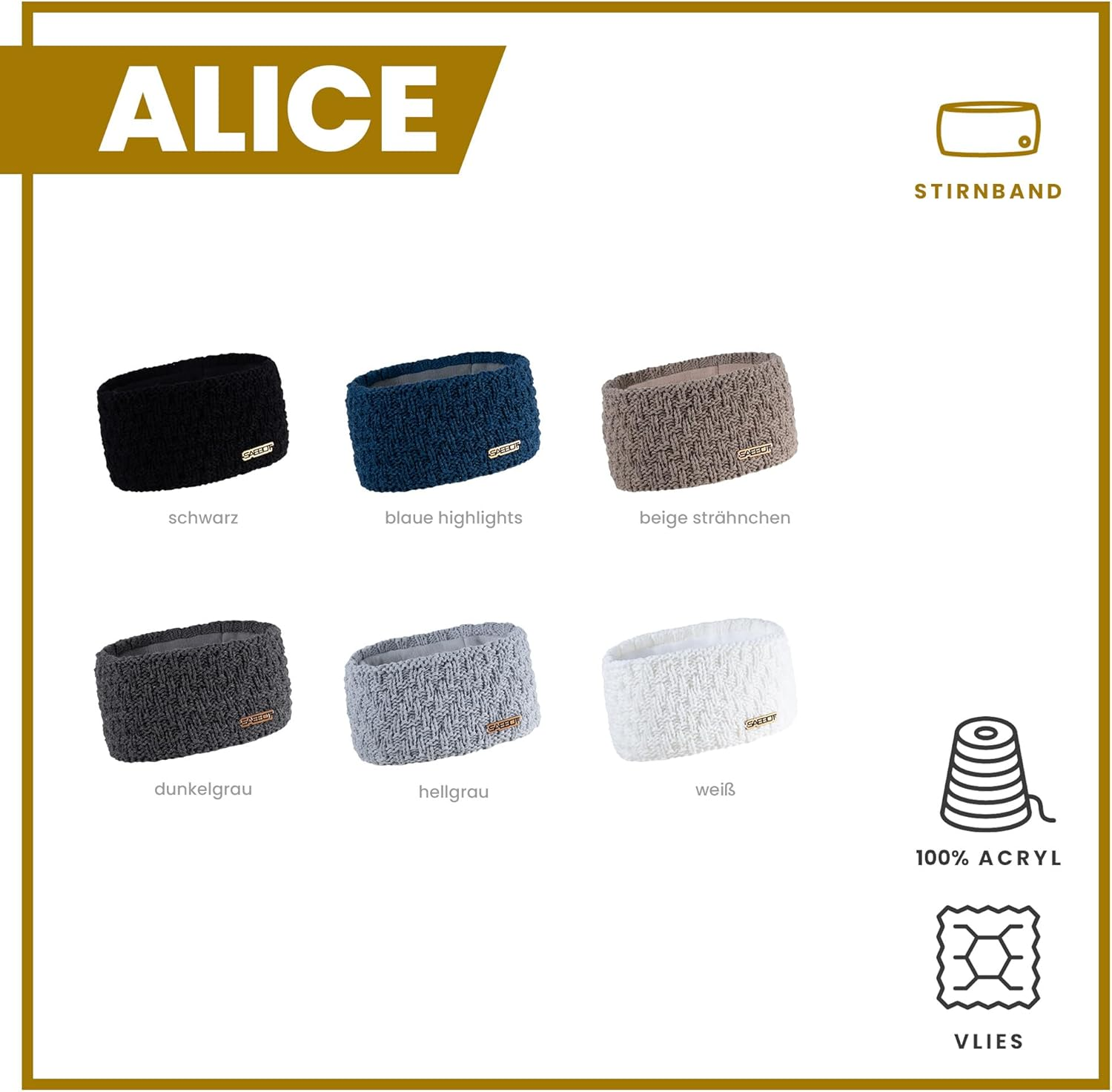 SABBOT Women'S Winter Headband Headband Women'S Wide with Fleece Hair Band Woman Ear Warmers Gift for Women (White) image number 1