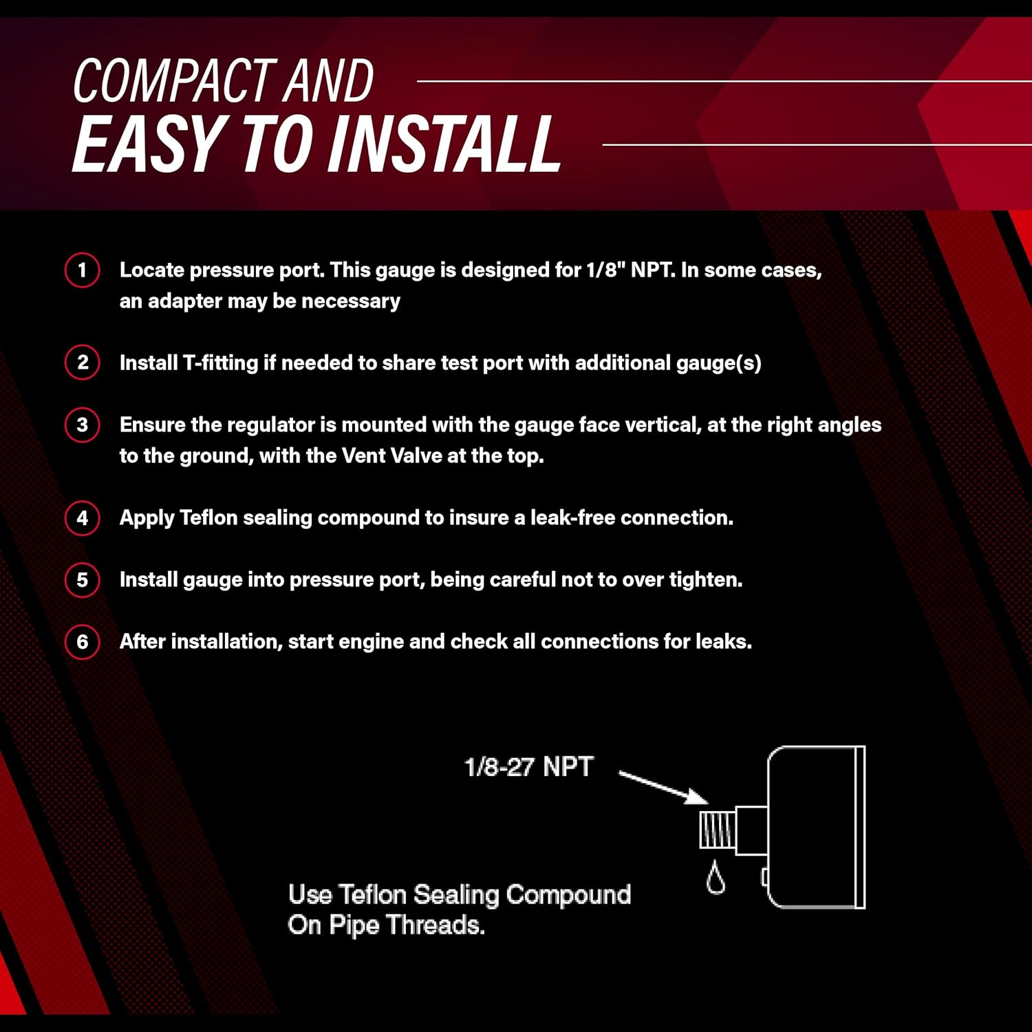 Aeromotive 15633 Fuel Pressure Gauge - 0 to 100 Psi