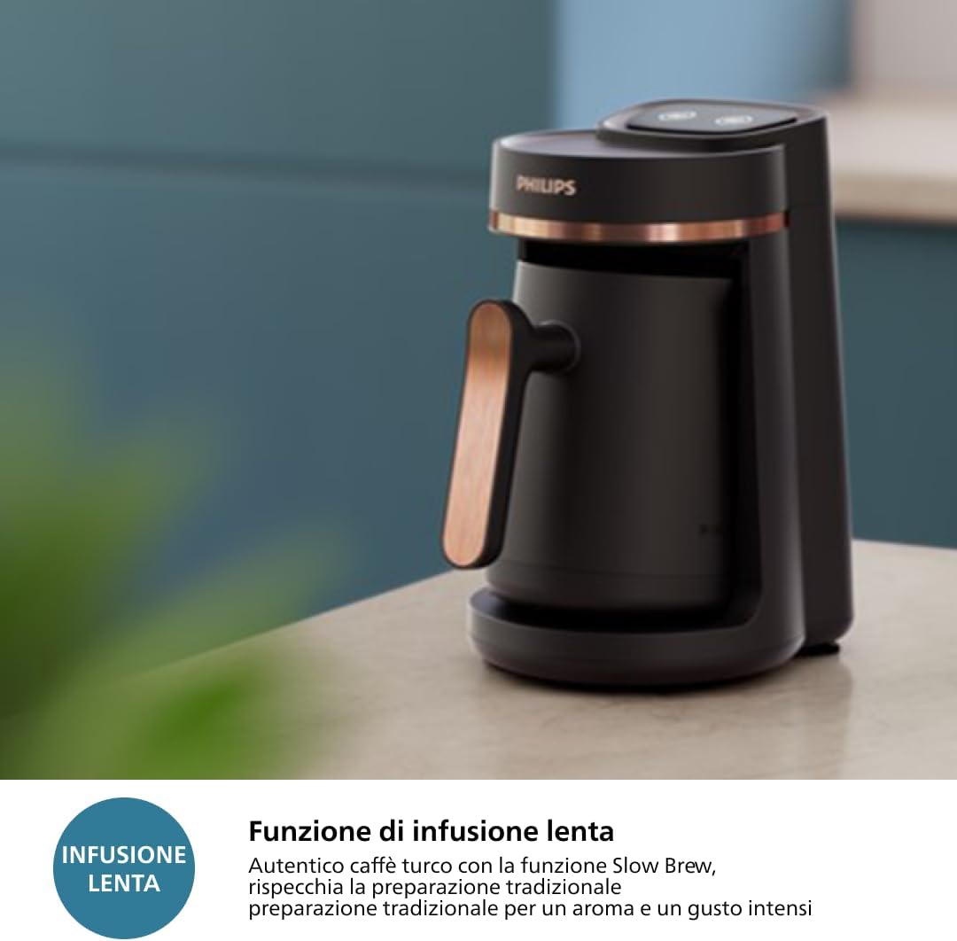 Philips 5000 Series Turkish Coffee Machine, K&ouml;zde Turkish Coffee Cooking Function, Easy to Use Touch Keys Black & Copper, HDA150/60 image number 6