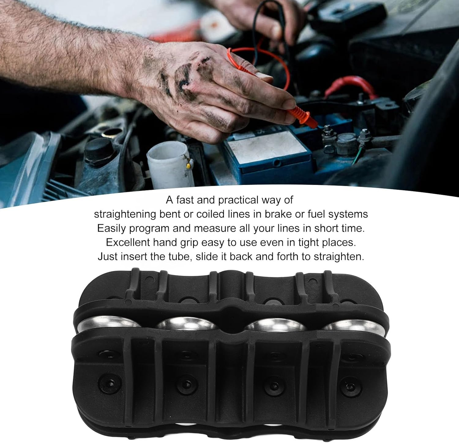 MUNEFE Handheld Tube Straightener, Portable Tube Straightening Tools, Metal Grip Tube Straightening Tool for Brake Fuel Systems Lines image number 6