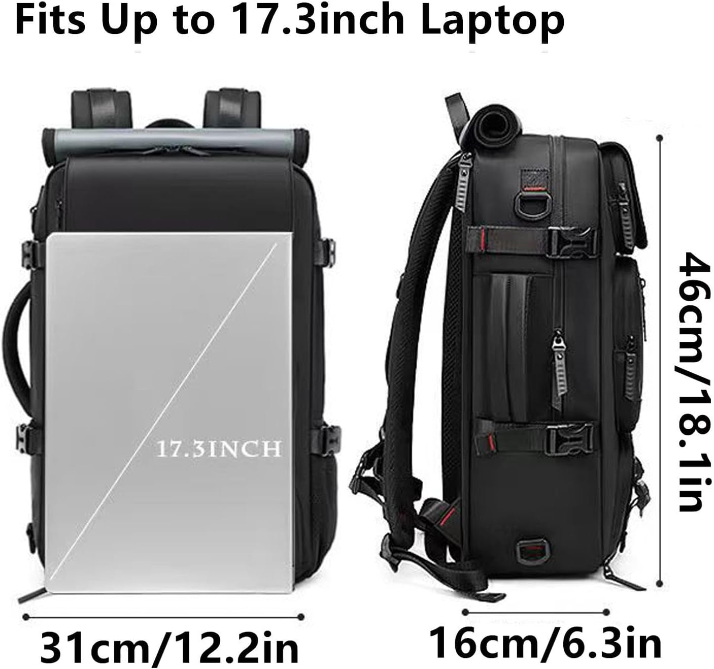 O-TBOST Carry on Travel Backpack Convertible Duffle Backpack Laptop Backpack for Men Women - Grey image number 2