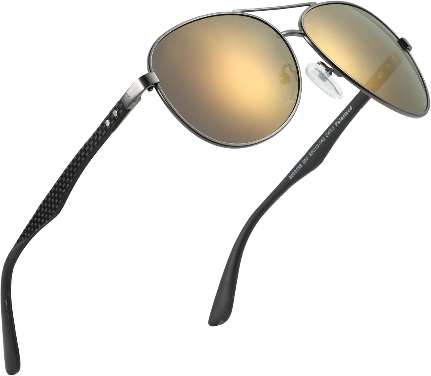 ZENOTTIC Polarized Aviator Sunglasses for Men and Women Carbon Fiber Temple Pilot Sun Glasses with Mirrored Lens UV Protection