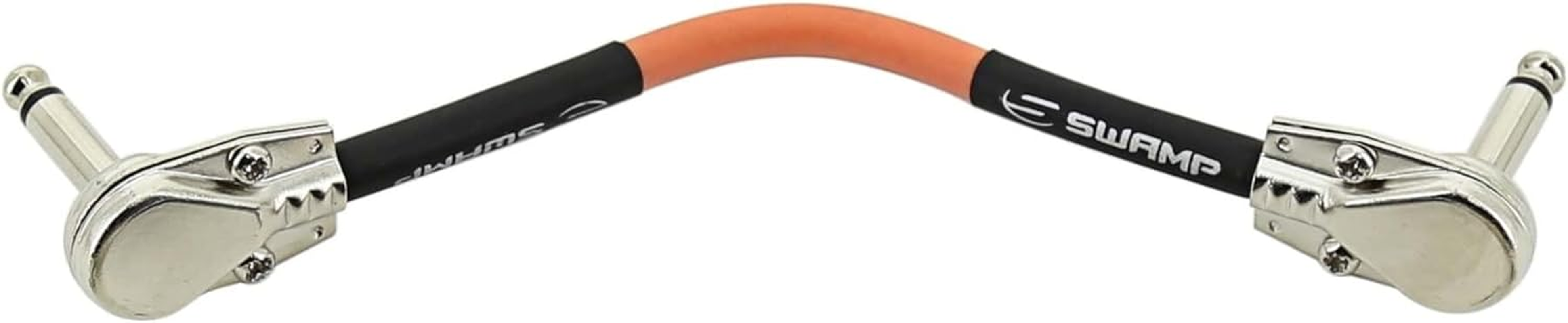 SWAMP Guitar Effect Pedal Patch Cable - Pancake Jack Connector - 20Cm - Orange image number 1
