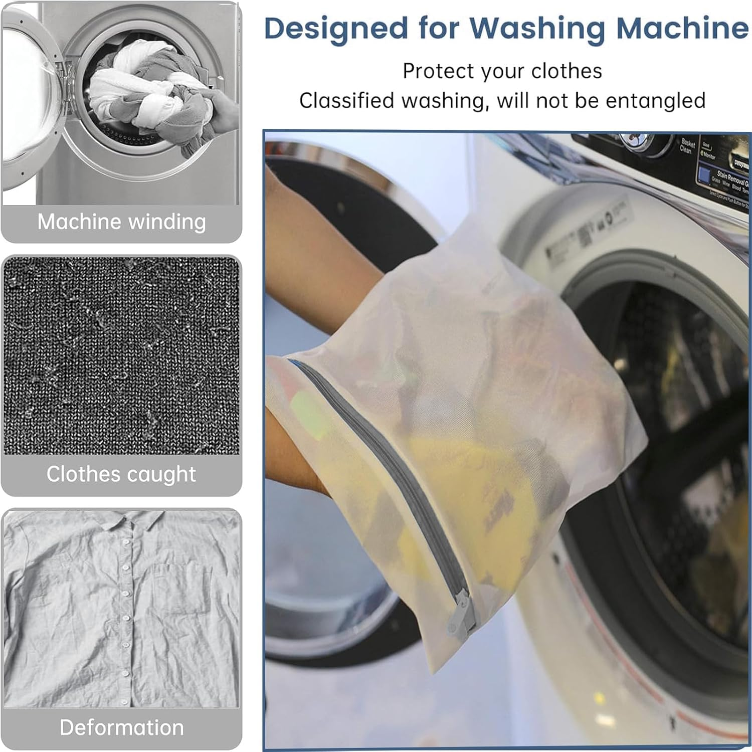 Mesh Laundry Bags,10Pcs Laundry Bag,Mesh Laundry Bags for Delicates with Zipper,Laundry Bags Mesh Wash Bag Easy Fit Sock,Lingerie,Bra,Baby Laundry for Washing Machine Travel Storage and Home（5 Sizes）