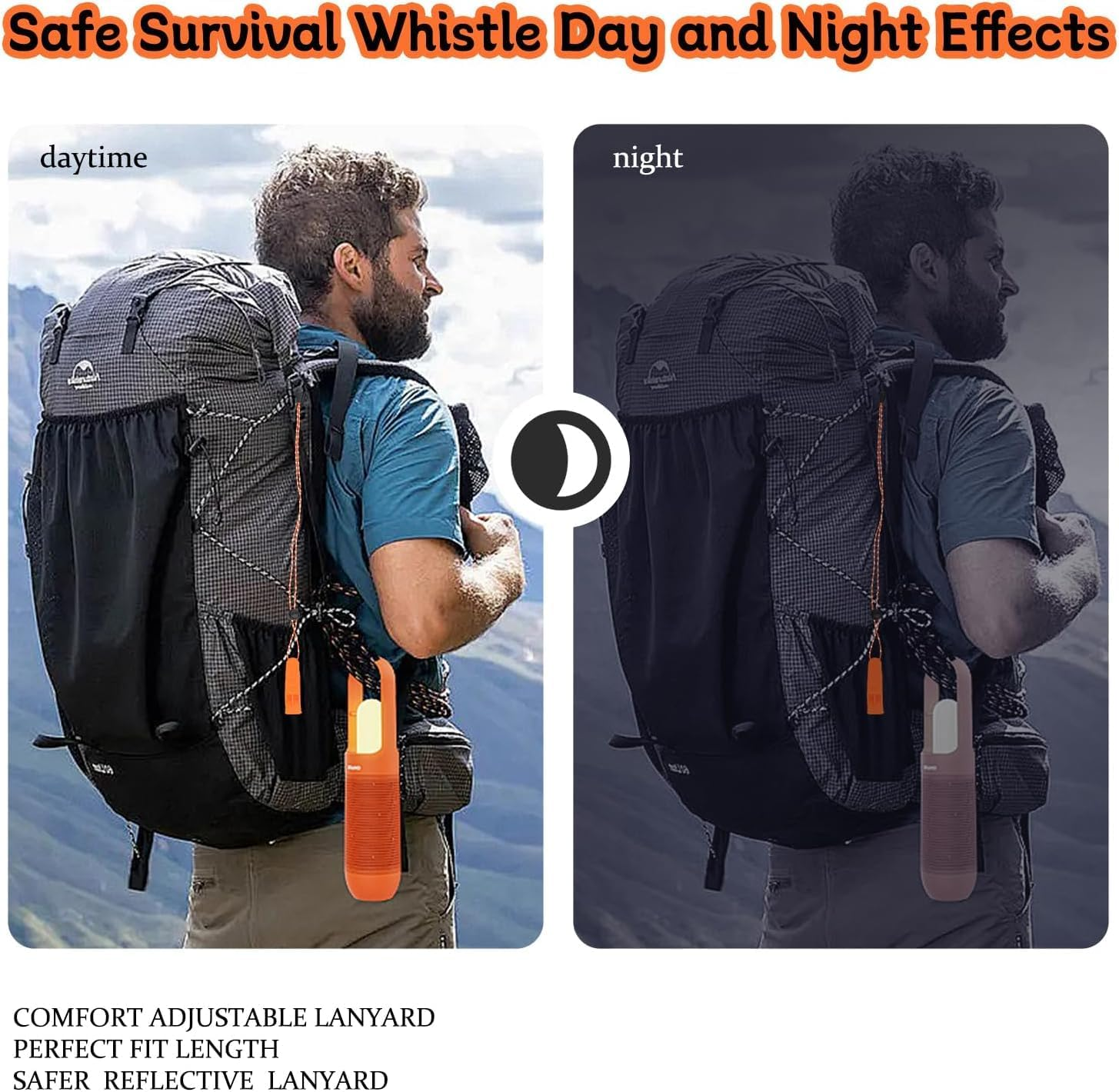 Limcryspp 2 Emergency Whistles Safety Lifeguard Whistles Survival Sharp Loud Explosions with Children Rope Kayak Life Jacket Boating Fishing Boat Camping Hike Hunting Rescue Dog Signals image number 4