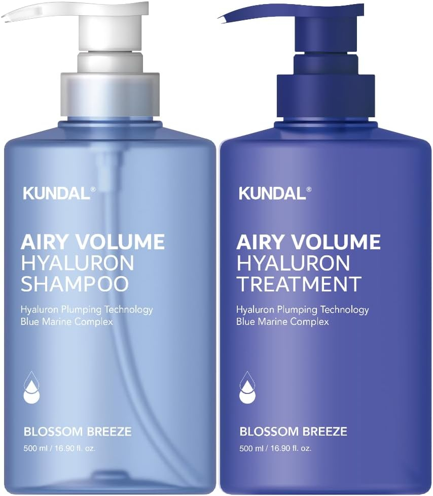 KUNDAL Hyaluronairy Volume Shampoo and Conditioner [Blossom Breeze] Set Korean Hair Care, K-Beauty, for All Hair Types, for Volume Hair Care, for Men and Women 500Ml (Pack of 2) image number 4