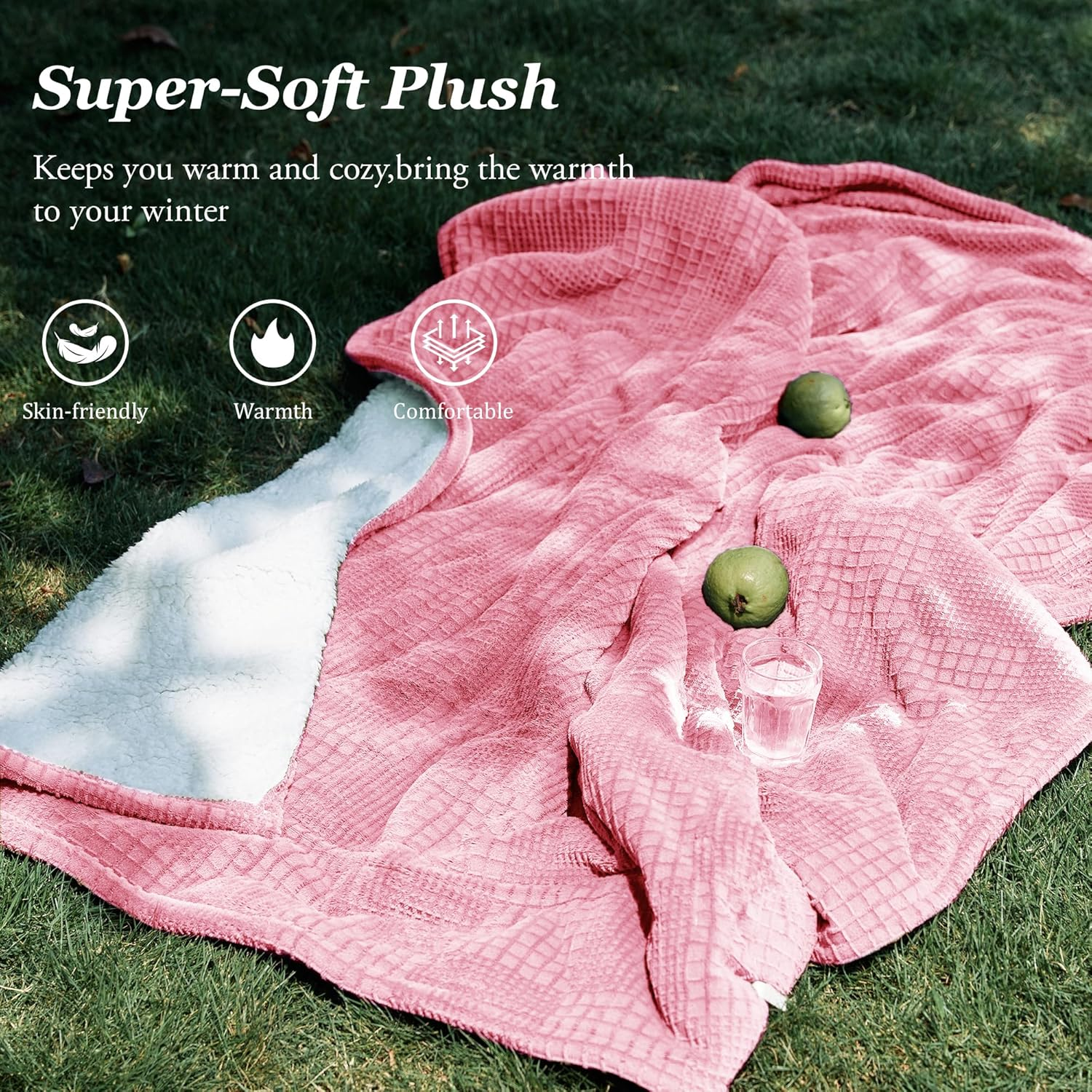 Heated Blanket Electric Blanket 150X200Cm- Electric Throw with 6 Heat Settings&2-10 Hours Auto off Heating Blanket,Saa Certified,Machine Washable (Rose)