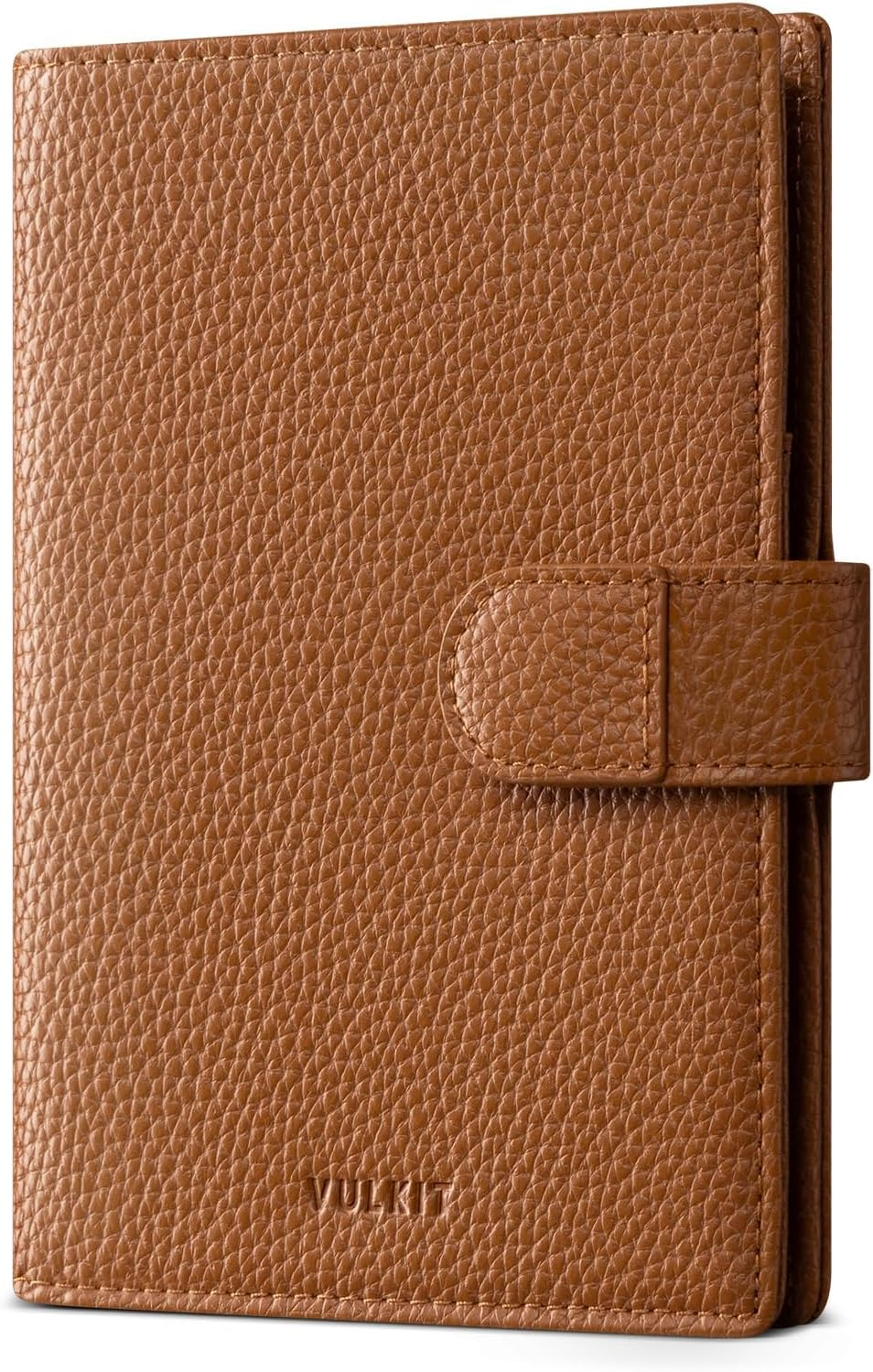 VULKIT Leather Passport Wallet for 2 Passports Pocket Slim Double Passport Holder RFID Blocking Passport Travel Wallet with ID Window for Women