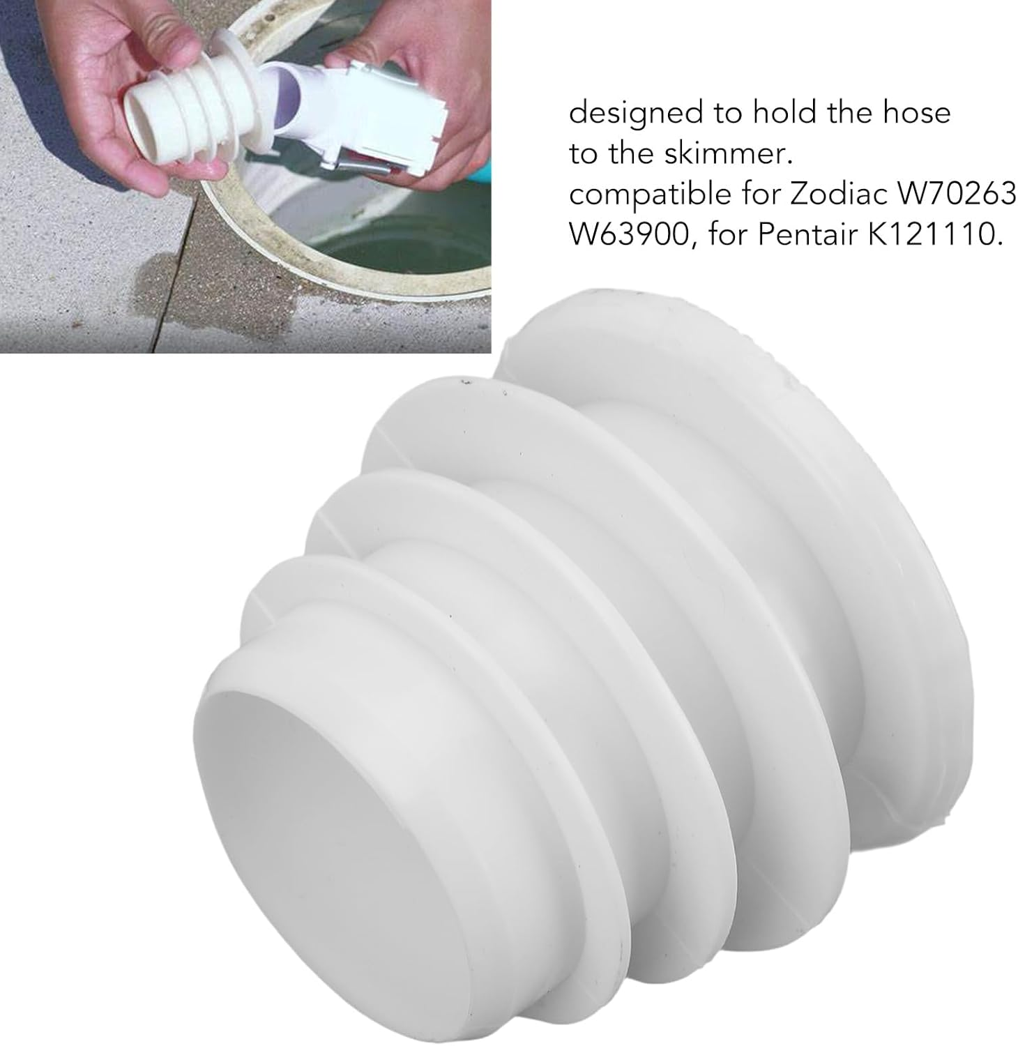 TOPINCN 2Pcs Pool Cleaner Valve Cuff, Silicone Skimmer Cone Adapter Valve Cuff for W70263 W63900, K121110, Practical Tool, Compatible with Pools, SPA Centers image number 5
