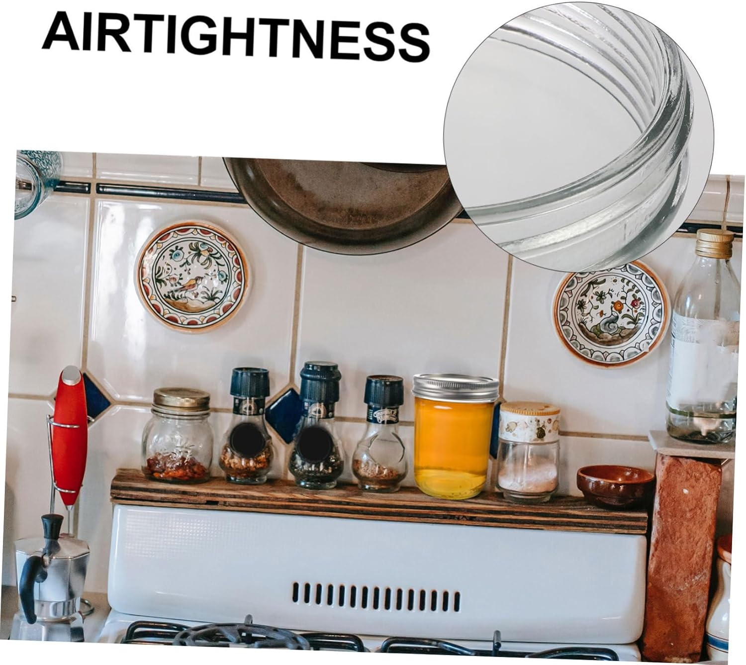 KOMBIUDA 3Pcs Cheese Bottle Storage Jar Glass Beverage Bottle Drinks Storage Cup for Kitchen Home Tea image number 6