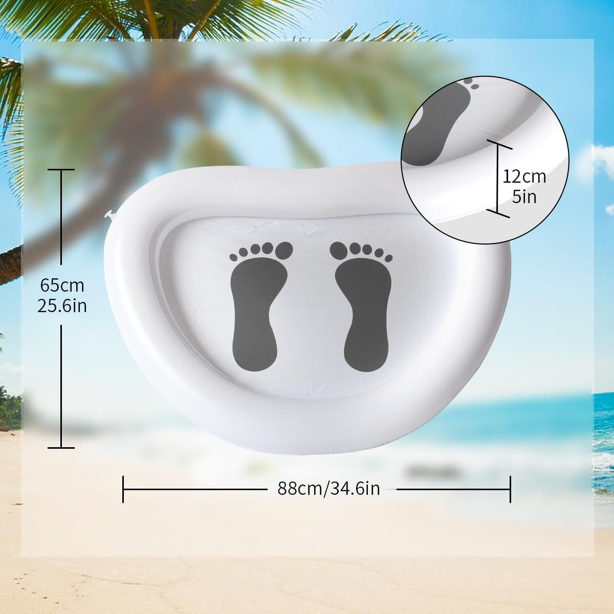 Baiao Inflatable Pool Foot Bath Basin, Beach Foot Wash Pool Portable, Swimming Pool Clean Feet Accessories with Air Pump, for Pool Entry Ladder Home Spa Clean Feet above Ground Pool Accessories image number 3