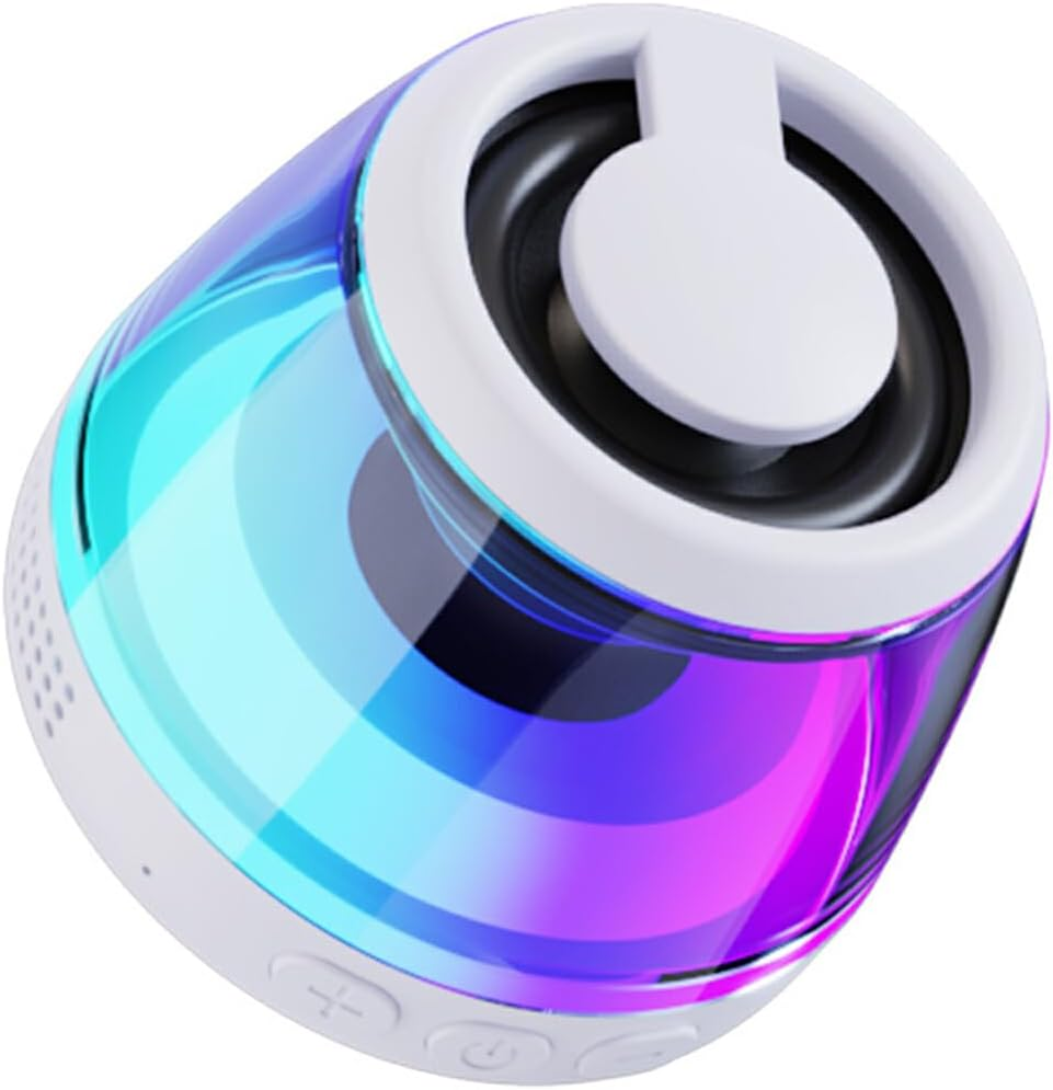 Portable Mini Speaker with Magnetic Suction Function for Home Indoor ABS Pocket Speaker MP3 Player 2. RGB Ambient Light, Black