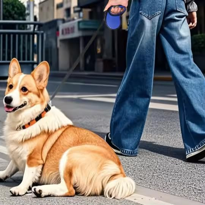 SY 2025 Fashion Retractable Dog Leash, 5M, Nylon, Puppy Lead Retractable Pet Leash, for Dogs under 44 Lbs, Locking Mechanism, 16Ft (Blue) - Blue image number 2