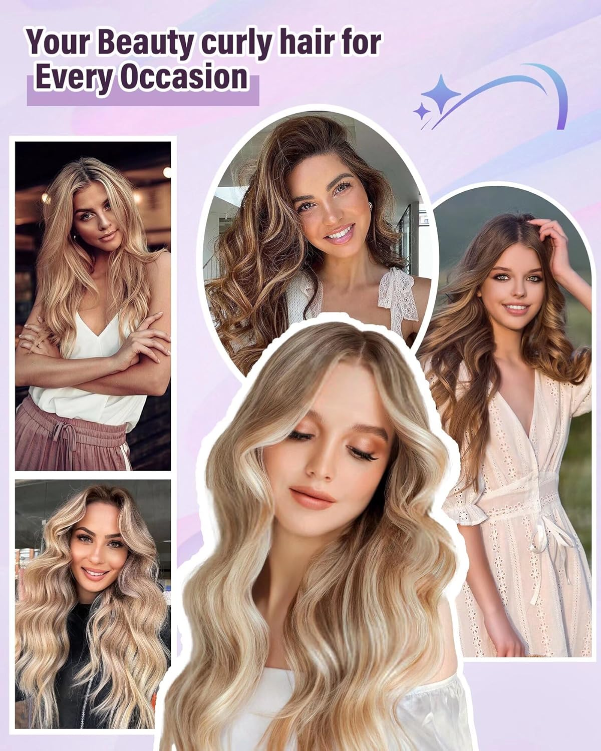 Heatless Hair Curler Overnight Curls-3 Pcs No Heat Curling Blowout Rod to Sleep In,Hair Rollers with Satin Scarf 4 image number 2