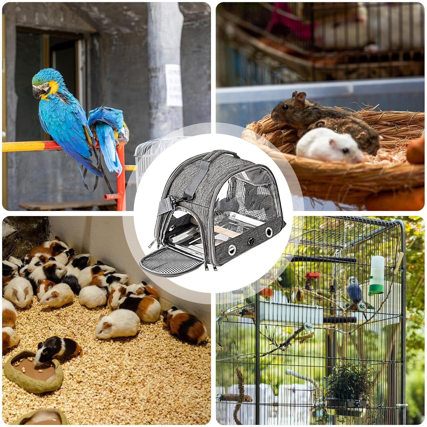 Bird Travel Cage - Portable Bird Travel Bag | Travel Backpack with Perch and Standing Tray, Breathable Pet Carrier for Veterinary Visits, Outdoor Adventure, Shopping image number 2